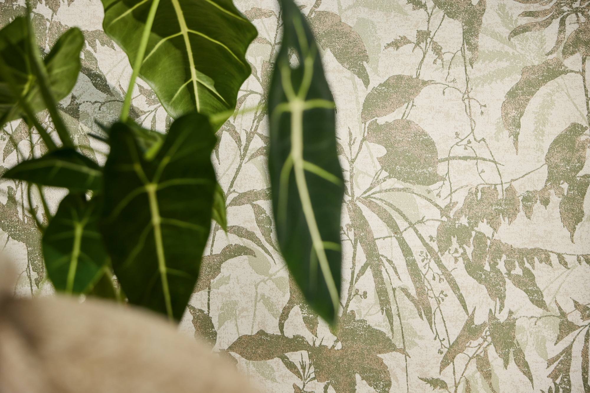 living walls Vliestapete »Botanik-Tapete Natur Blättermuster strukturiert« botanisch strukturiert