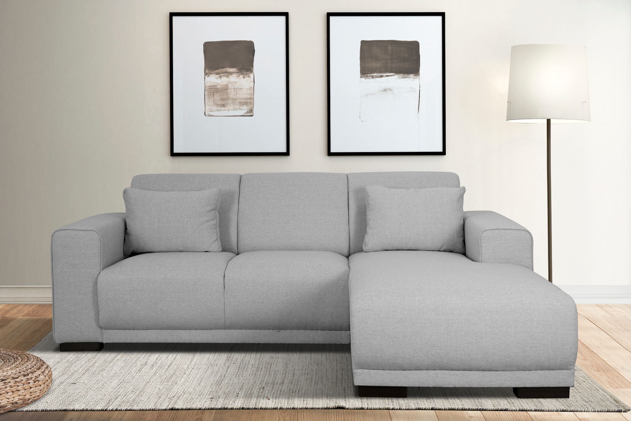 OTTO home Ecksofa "BORNHOLM L-Form, B: 234 cm - OTTO. Verlässliche Qualität." Recamiere links oder rechts bestellbar, Wellenfederung, inkl. 2 Kissen