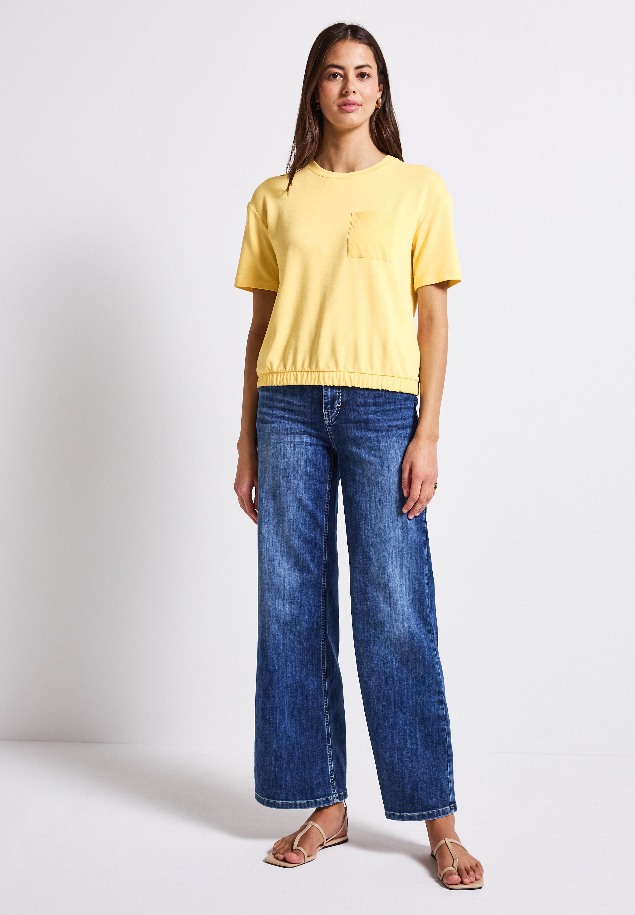 STREET ONE T-Shirt, aus elastischem Materialmix