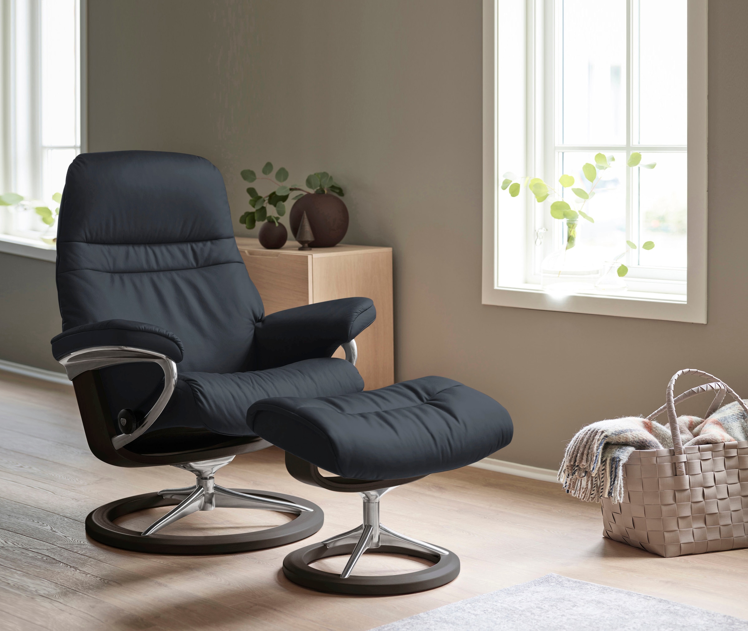 Stressless Fußhocker "Sunrise", mit Signature Base, Gestell Wenge