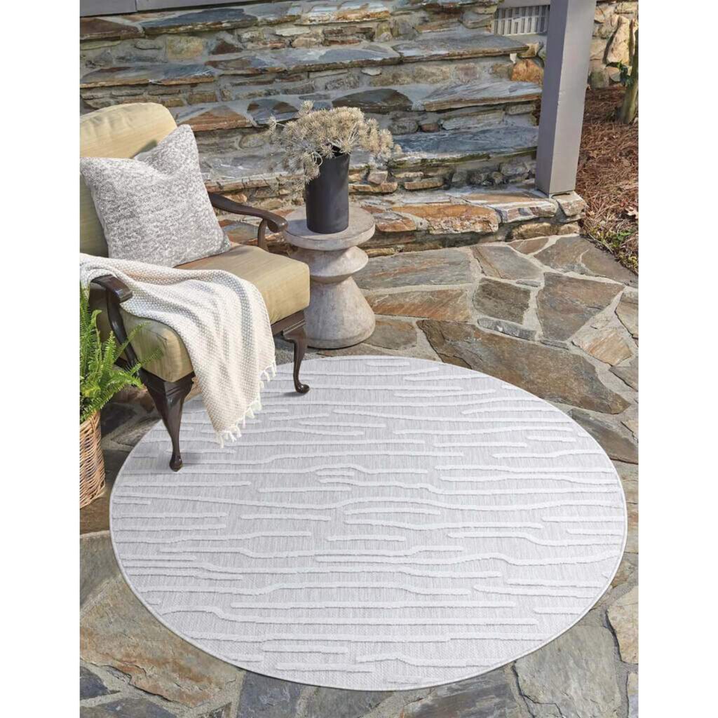 Carpet City Teppich »In-& Outdoorteppich Santorini 450, 3D-Effekt, Gestreift«, rund