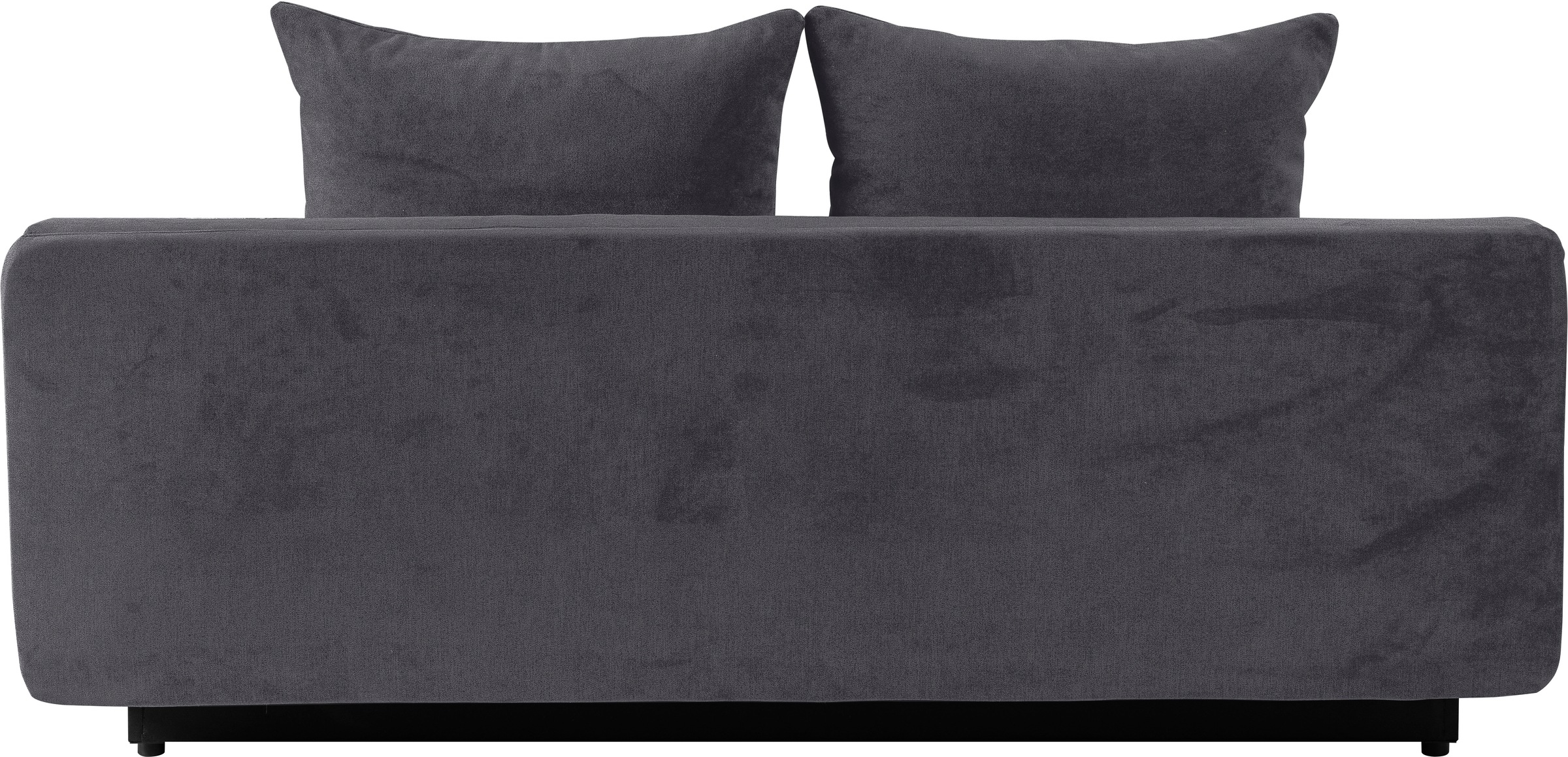 WERK2 Schlafsofa »Biggi komfortabel & elegant, Schlaffunktion, Bettkasten, Breite 206 cm«, inkl. losen Kissen, Struktur weich ASTON, dunkelgrau