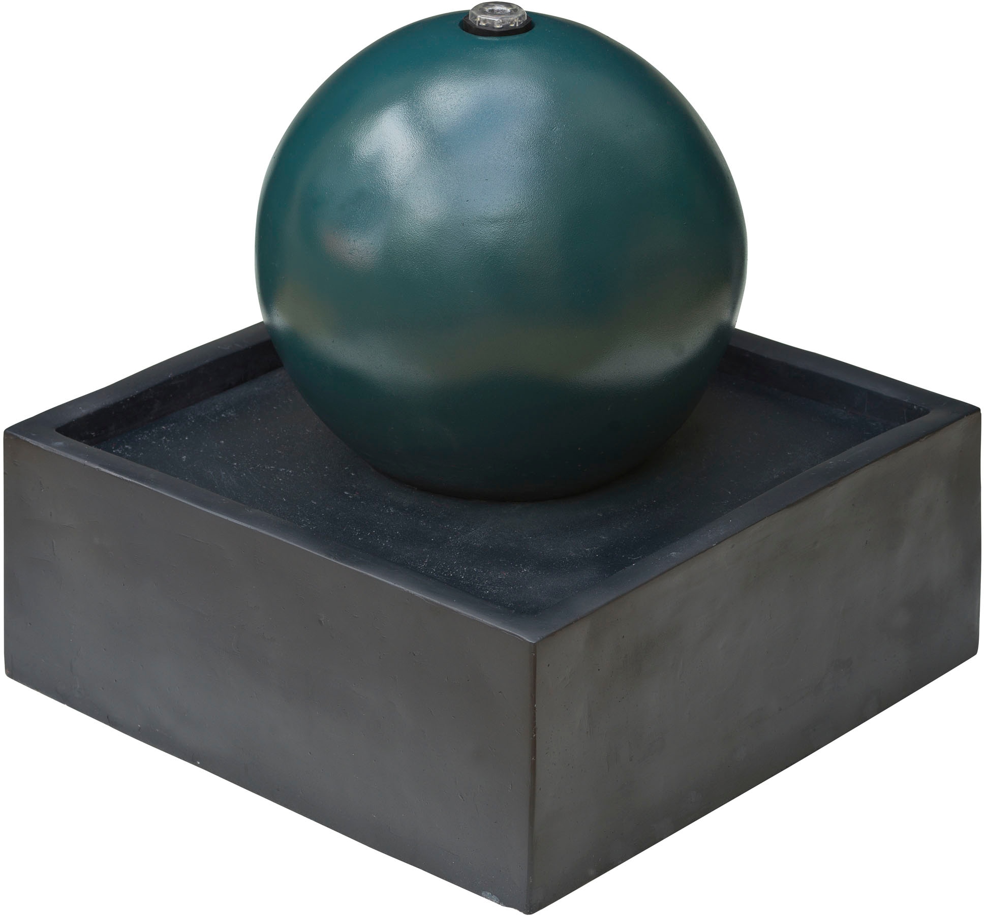 ACQUAARTE Gartenbrunnen "STENI", blau, Wasserspiele, Wasserspiel mit LED Kugel : 33 cm, BxTxH: 50x50x53 cm