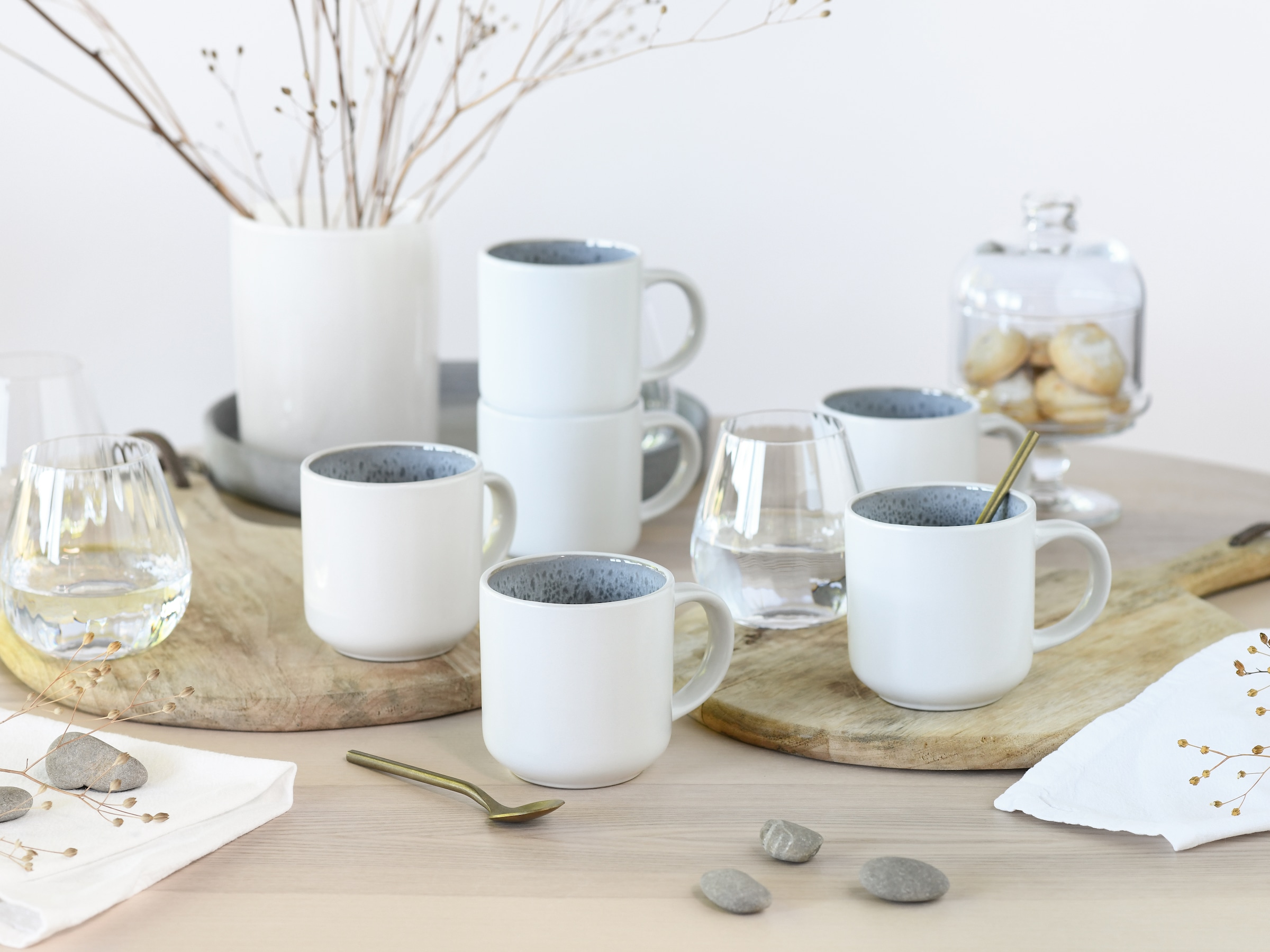 OTTO home Becher »modernes 6-teiliges Kaffeebecher-Set Lykk« hohe Haltbarkeit, spülmaschinen- & mikrowellengeeignet, Reaktivglasur