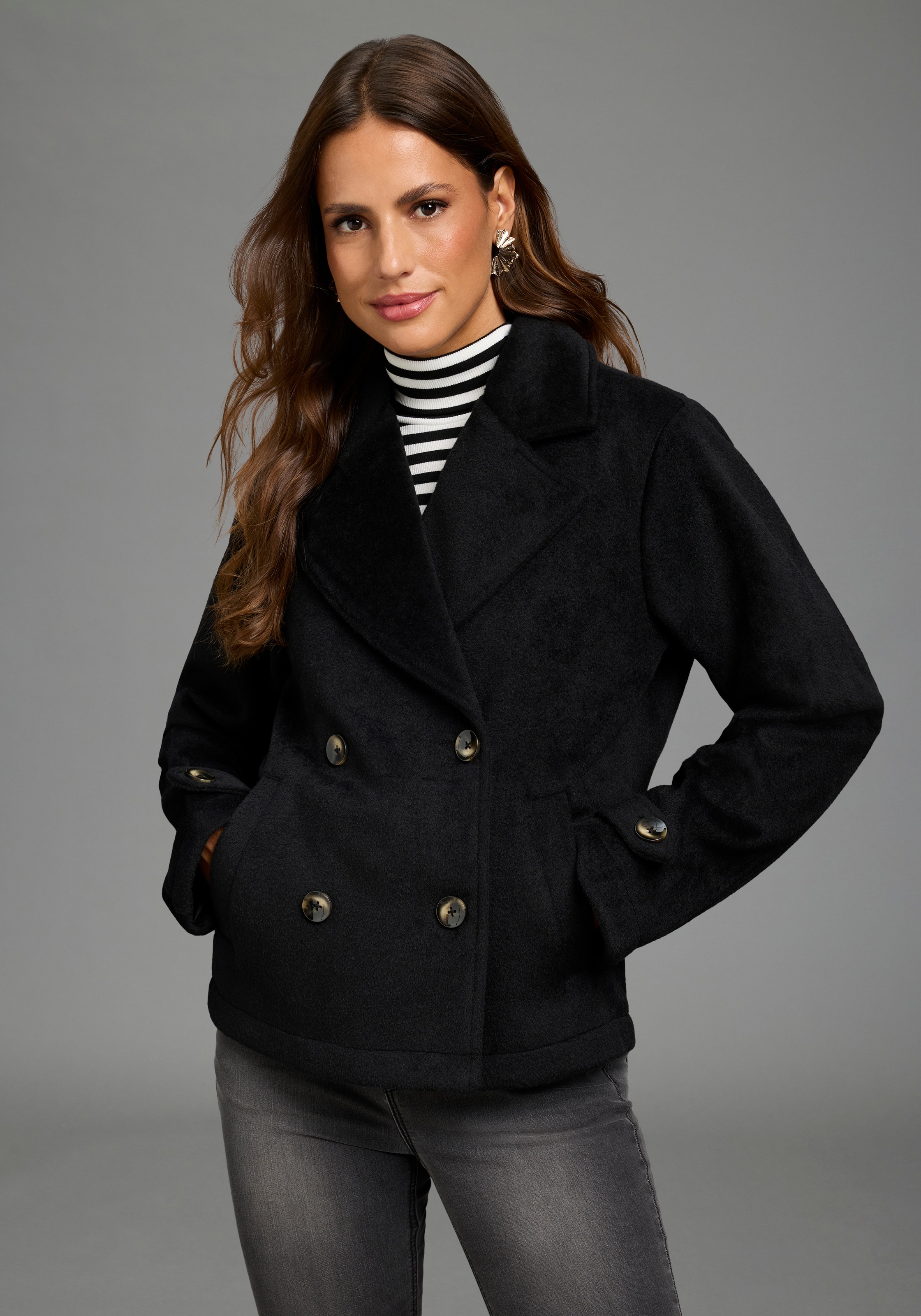 Laura Scott Cabanjacke kurz Jacke in Wolloptik