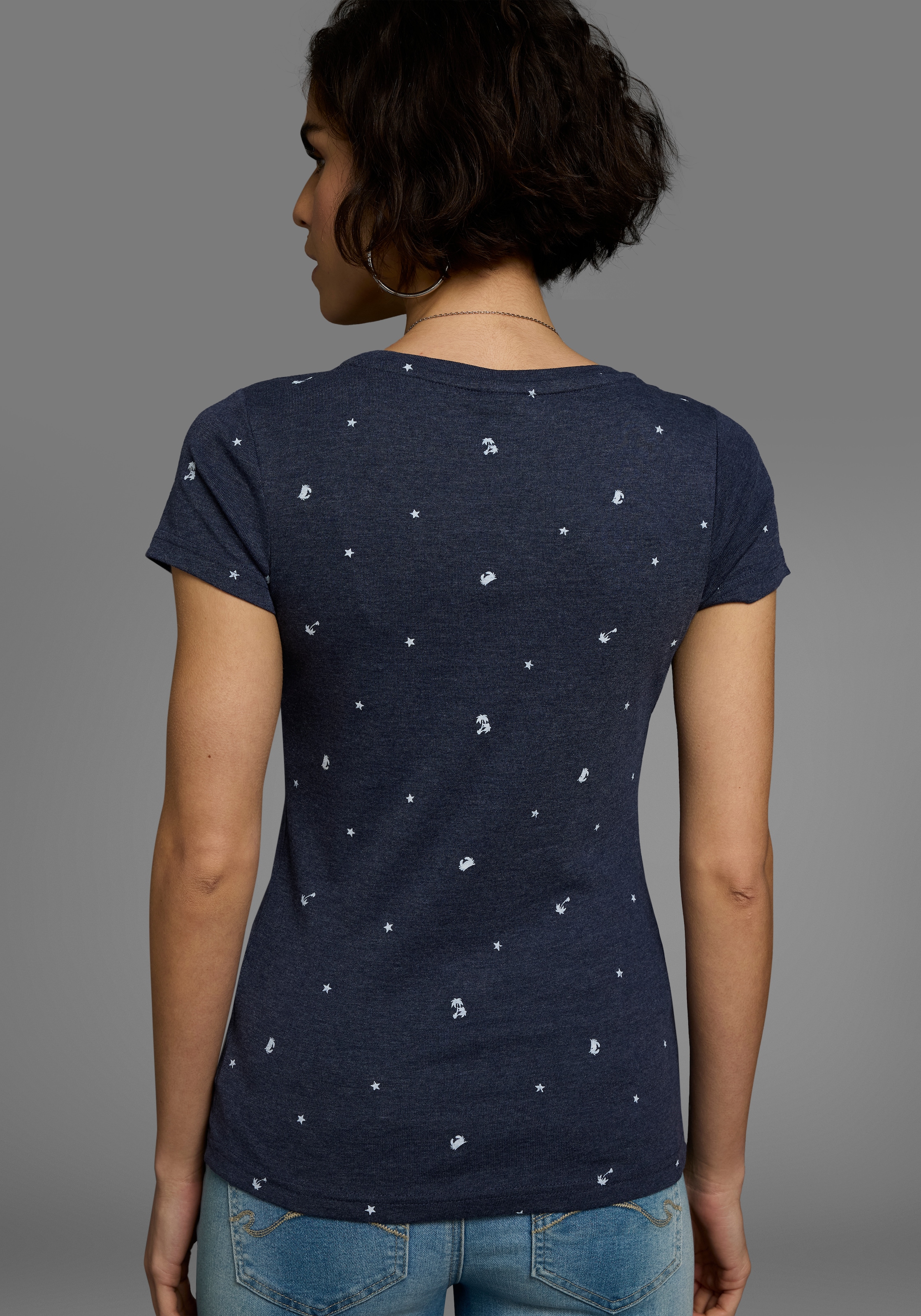KangaROOS T-Shirt, Kurzarm, figurbetonte Passform, aus 100% Baumwolle