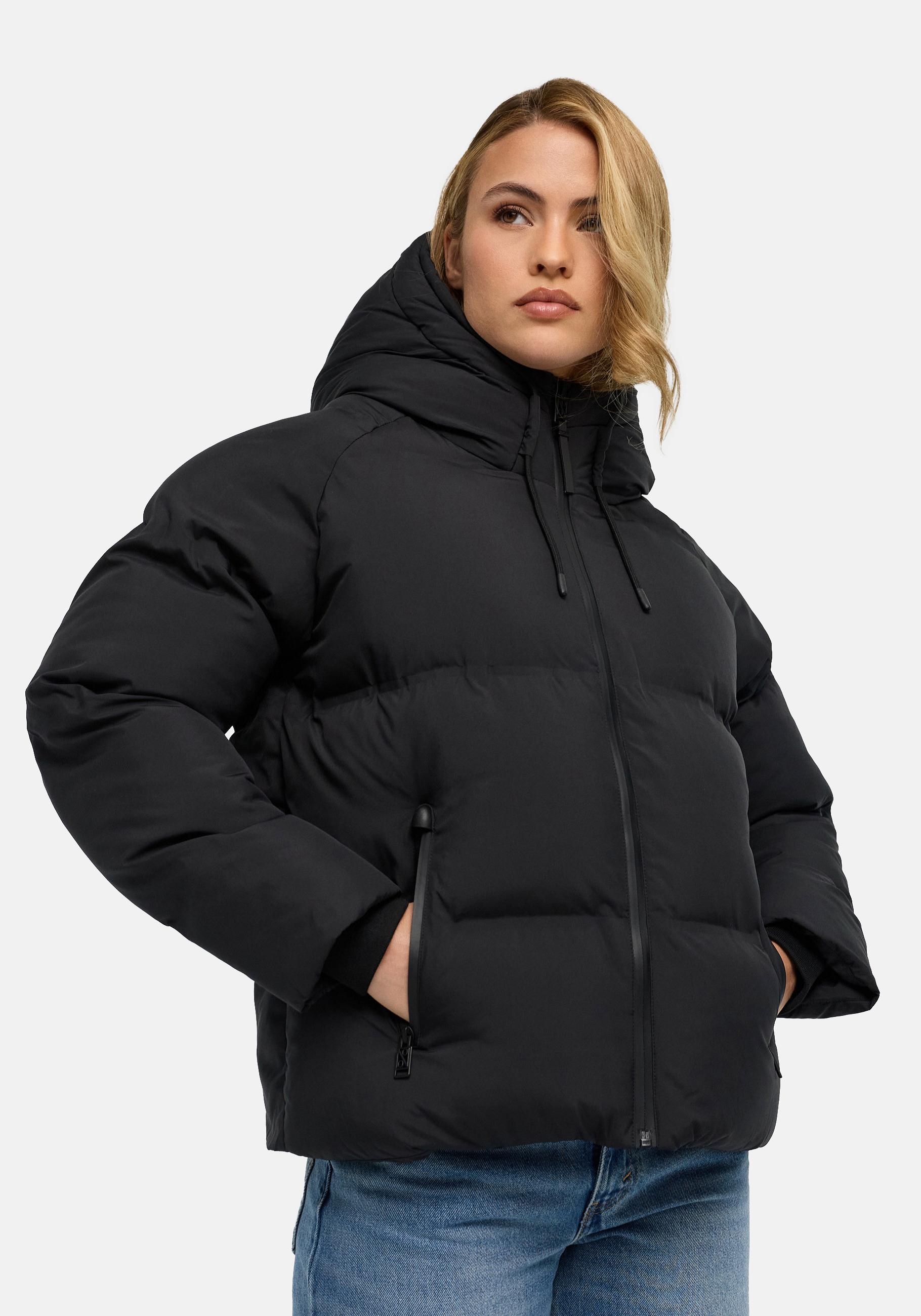 Navahoo Winterjacke "Petit-Puffy 14" mit Kapuze Damen Jacke mit verschweißter Steppung