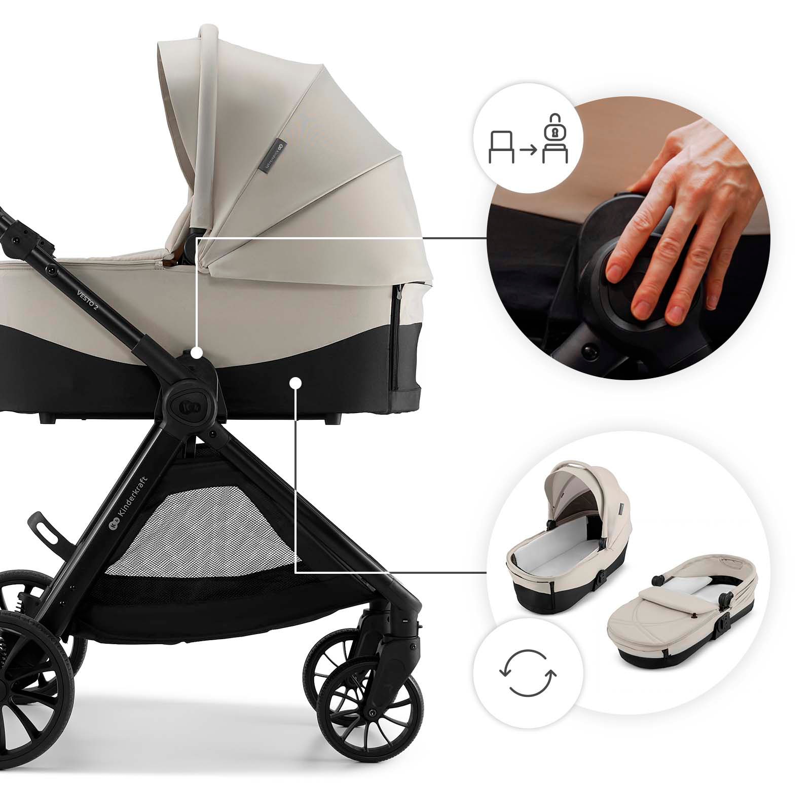 Kinderkraft Kombi-Kinderwagen »VESTO 2 - 2in1« 22 kg