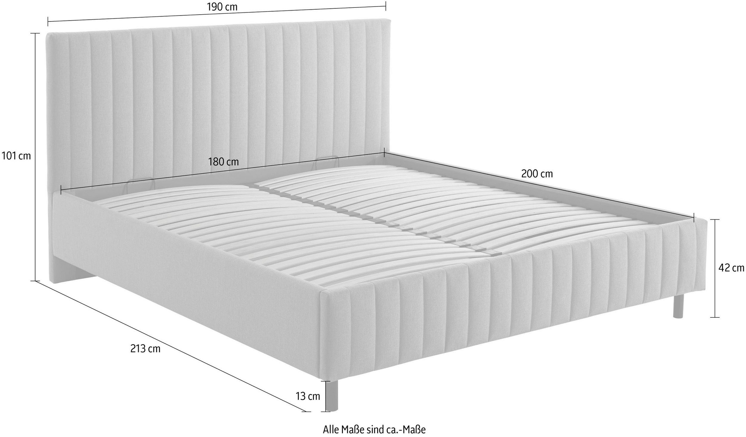 ATLANTIC home collection Polsterbett »Vanda«, mit Lattenrost und Bettkasten