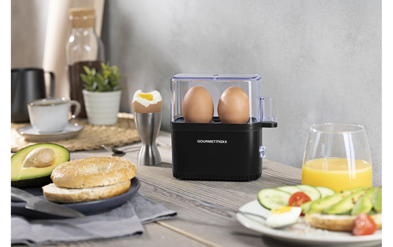GOURMETmaxx Eierkocher »Kompakt 2.0 250 W« für 2 Stk. Eier 250 W Kompakter Design-Eierkocher für zwei Frühstückseier