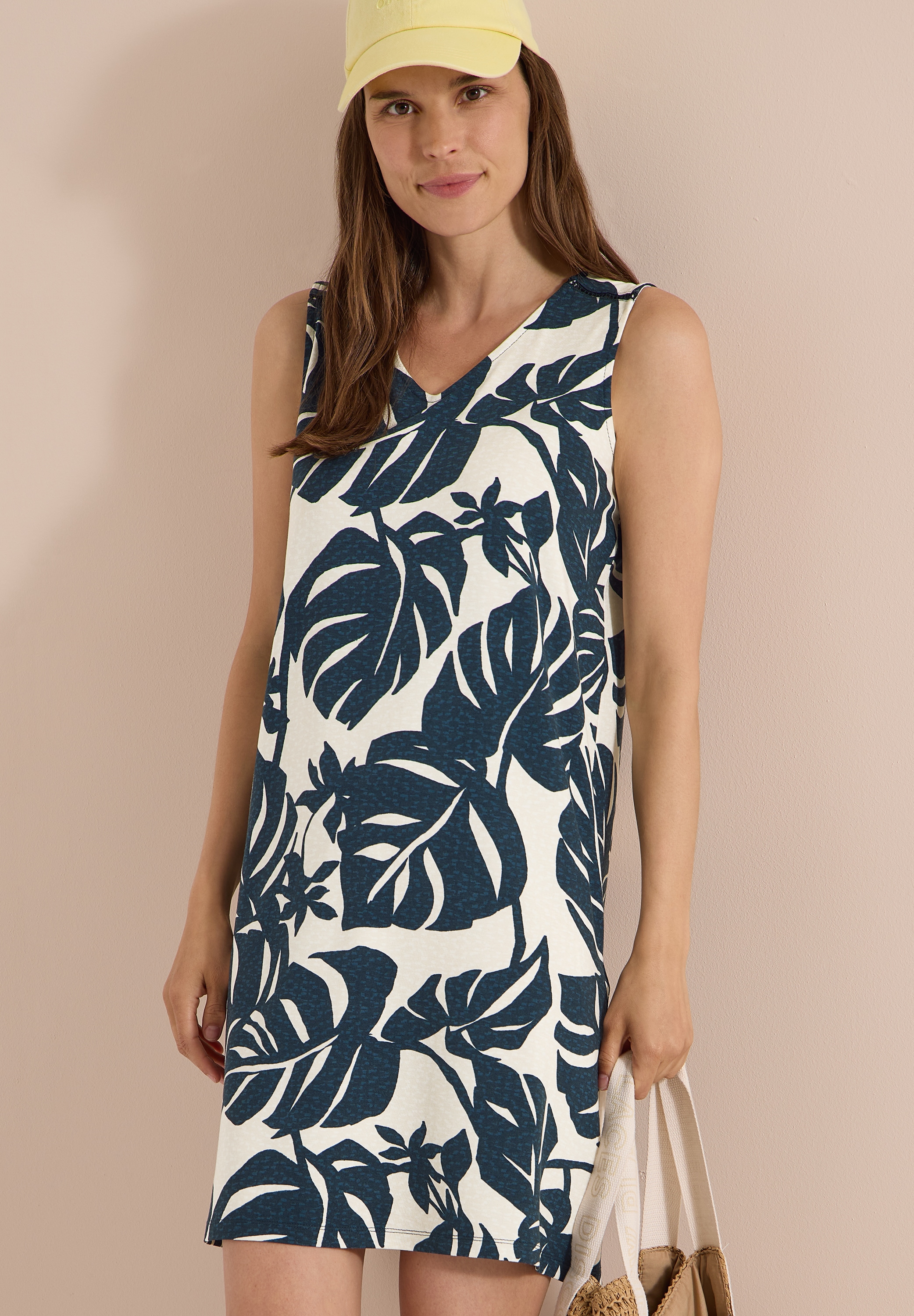 Cecil Jerseykleid »Style Lea« Allover-Print, Sommerkleid, V-Ausschnitt, lockere Passform