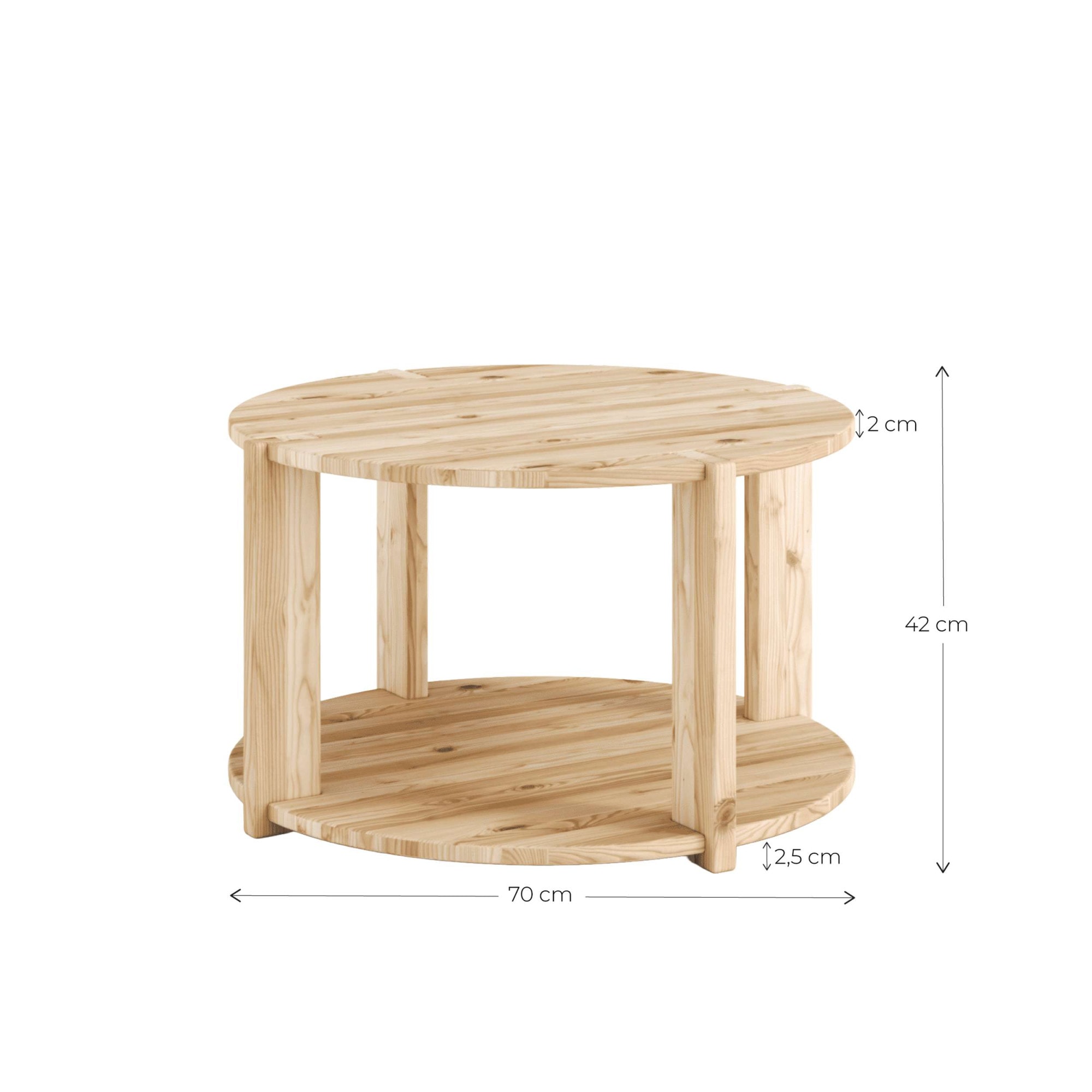 Karup Design Couchtisch »TUCK Coffee table round, Couchtisch, zeitloses Design, Made in Europe« Praktischer Stauraum, platzsparend, FSC®-zertifiziertem Massivholz
