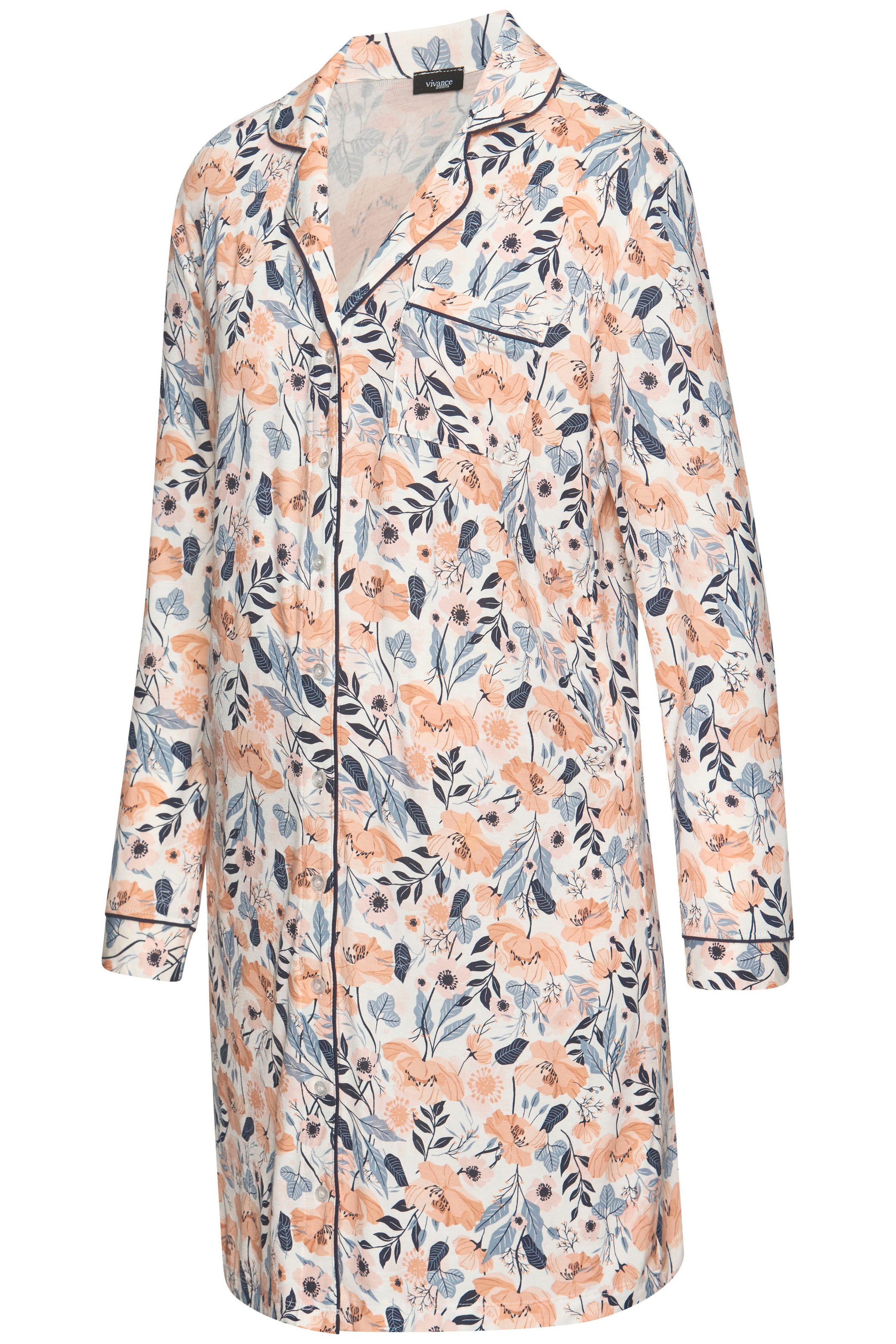 Vivance Dreams Umstandsnachthemd aufgesetzte Tasche Schöner Allover-Print günstig online kaufen