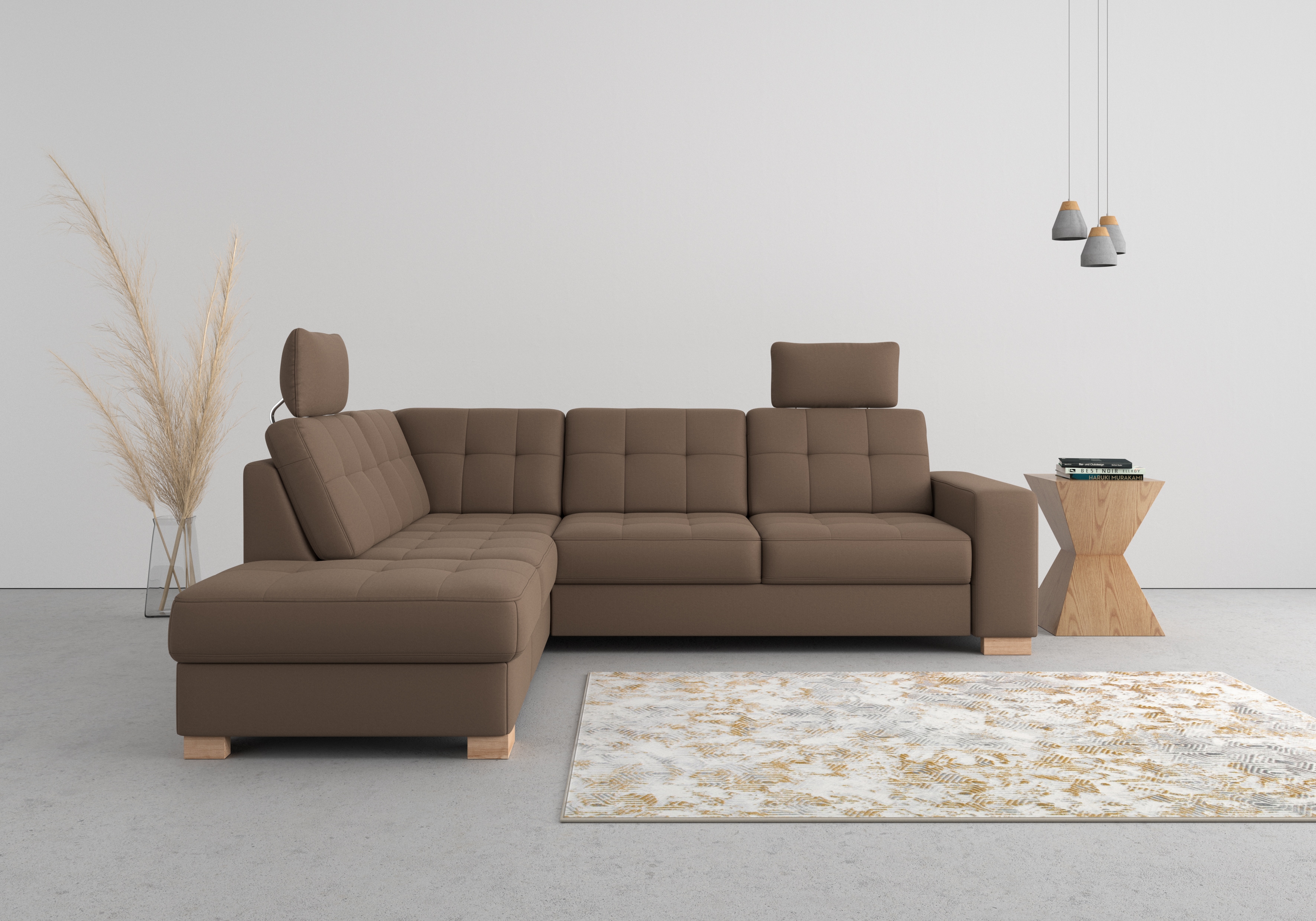 sit&more Ecksofa "Quincy L-Form" wahlweise mit Schlaffunktion und Bettkasten