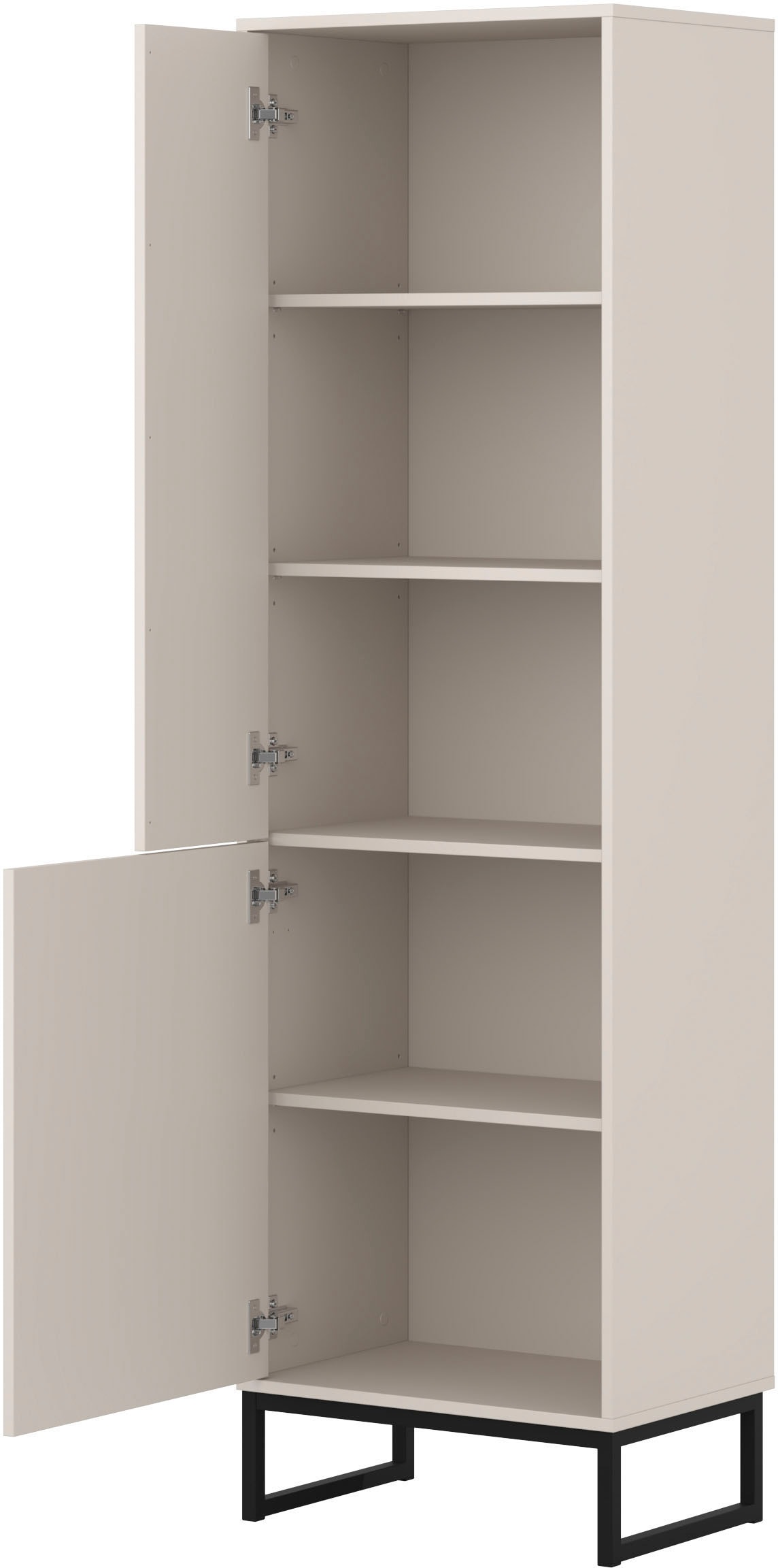 OTTO home Vitrine »Loft, Höhe 180 cm, moderne grifflose Standvitrine mit 2 Türen« Hochschrank mit viel Stauraum, verstellbaren Einlegeböden, Regal