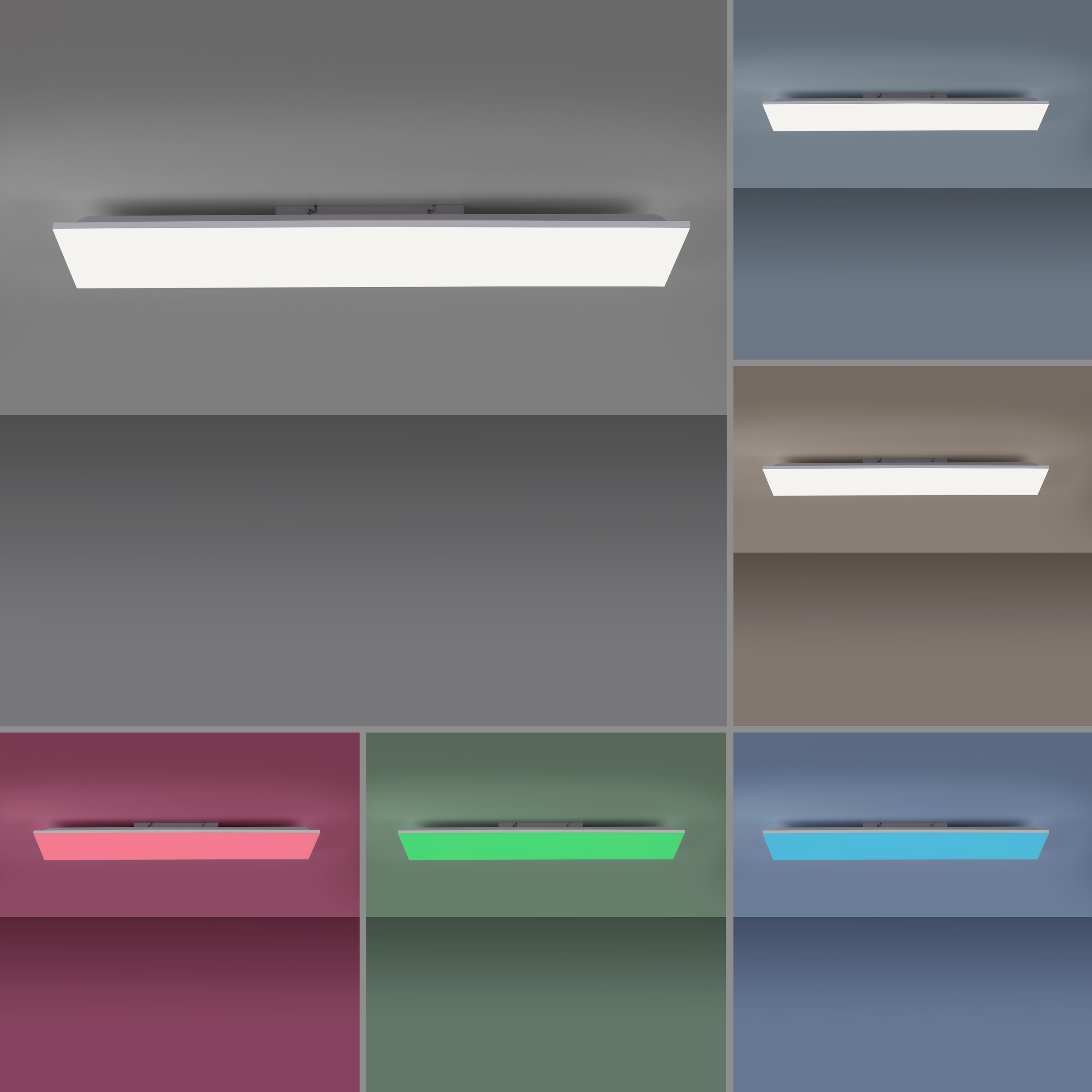 JUST LIGHT Deckenleuchte »YUKON«, 1 flammig, Leuchtmittel LED-Board | LED fest integriert, RGB+tunable white, CCT - über Fernbedienung, dimmbar, Infrarot inkl.