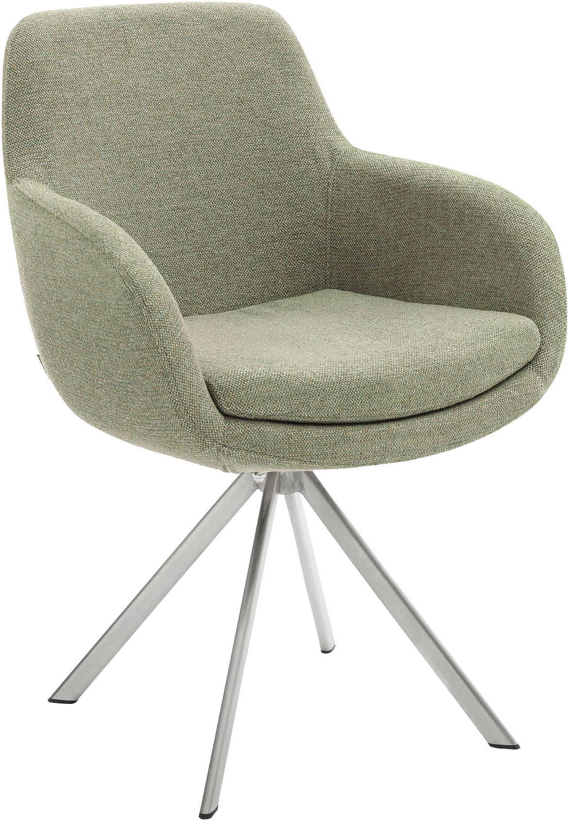 Esszimmerstuhl MUSTERRING "Tavia", grün (oliv, edelstahl gebürstet, oliv), B:62cm H:86cm T:66cm, Stühle, Esszimmerstuhl, Stativgestell Edelstahl, wahlweise mit Drehfunktion, diverse Farben