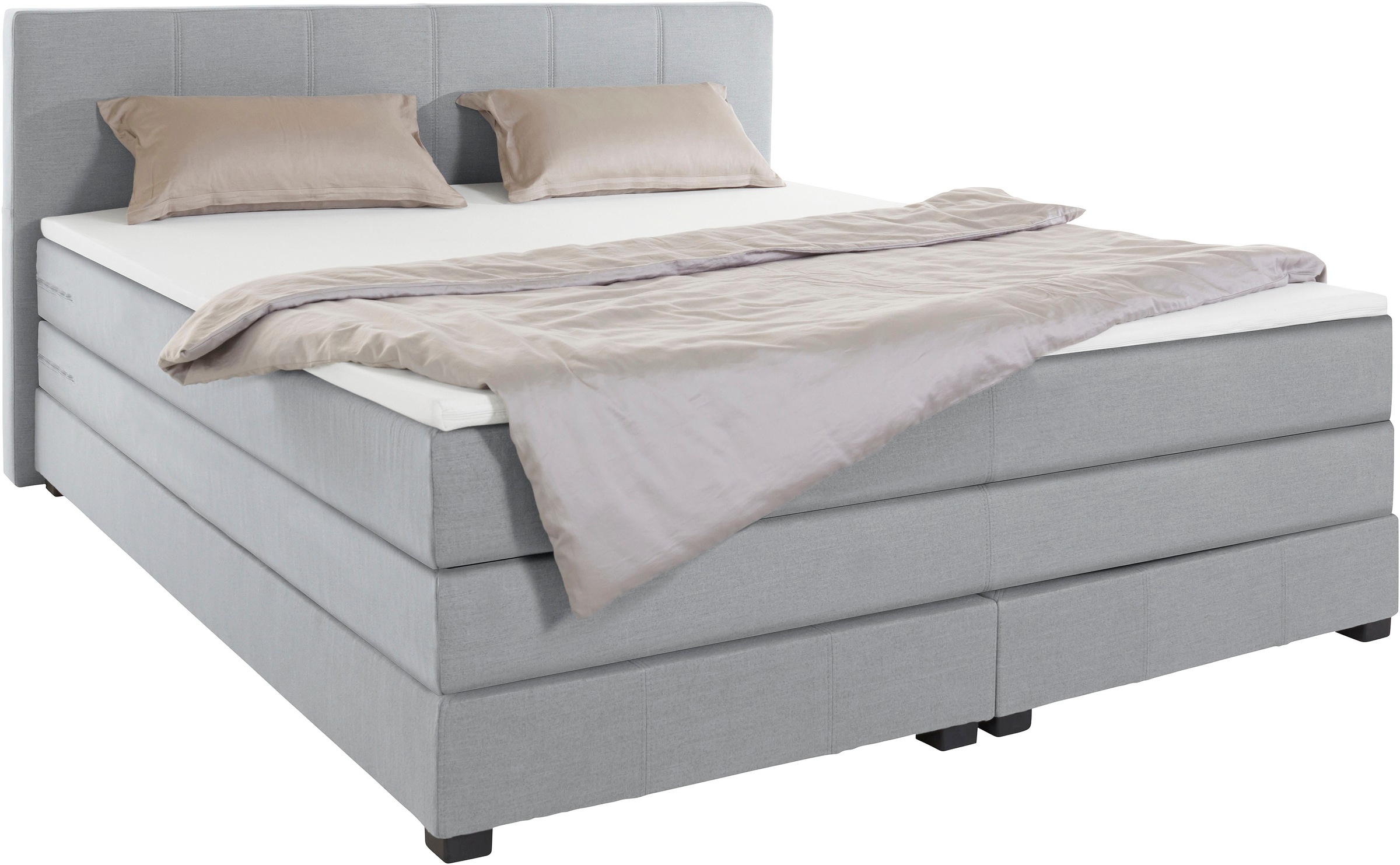 OTTO products Boxspringbett »Peetu«, Taschenfederkern-Matratze, in 4 Breiten und 4 Farben, incl. Topper