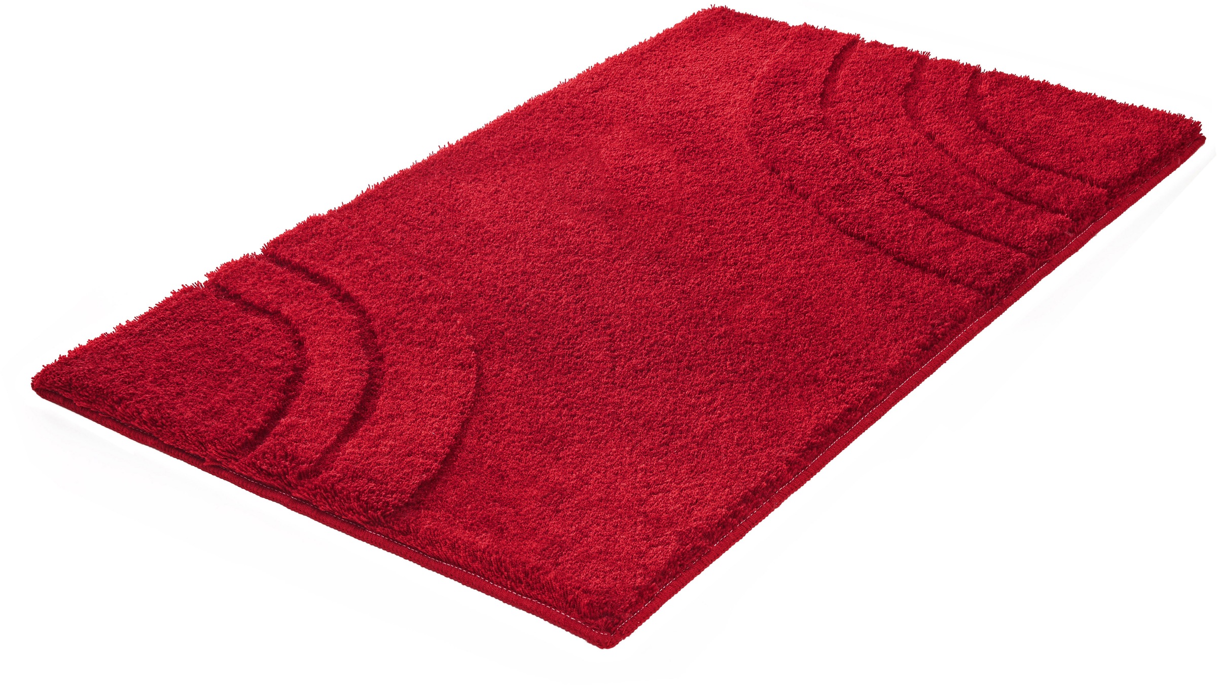 Kleine Wolke ""Saturn", Badvorleger, Badezimmer Teppich" Höhe 25 mm rutschhemmend beschichtet fußbodenheizungsgeeignet Badteppich, Uni Farben, modernes Design, Hoch-Tief Effekt