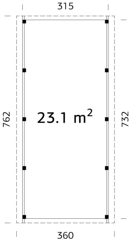 Palmako Einzelcarport »Karl«, Massivholz, natur