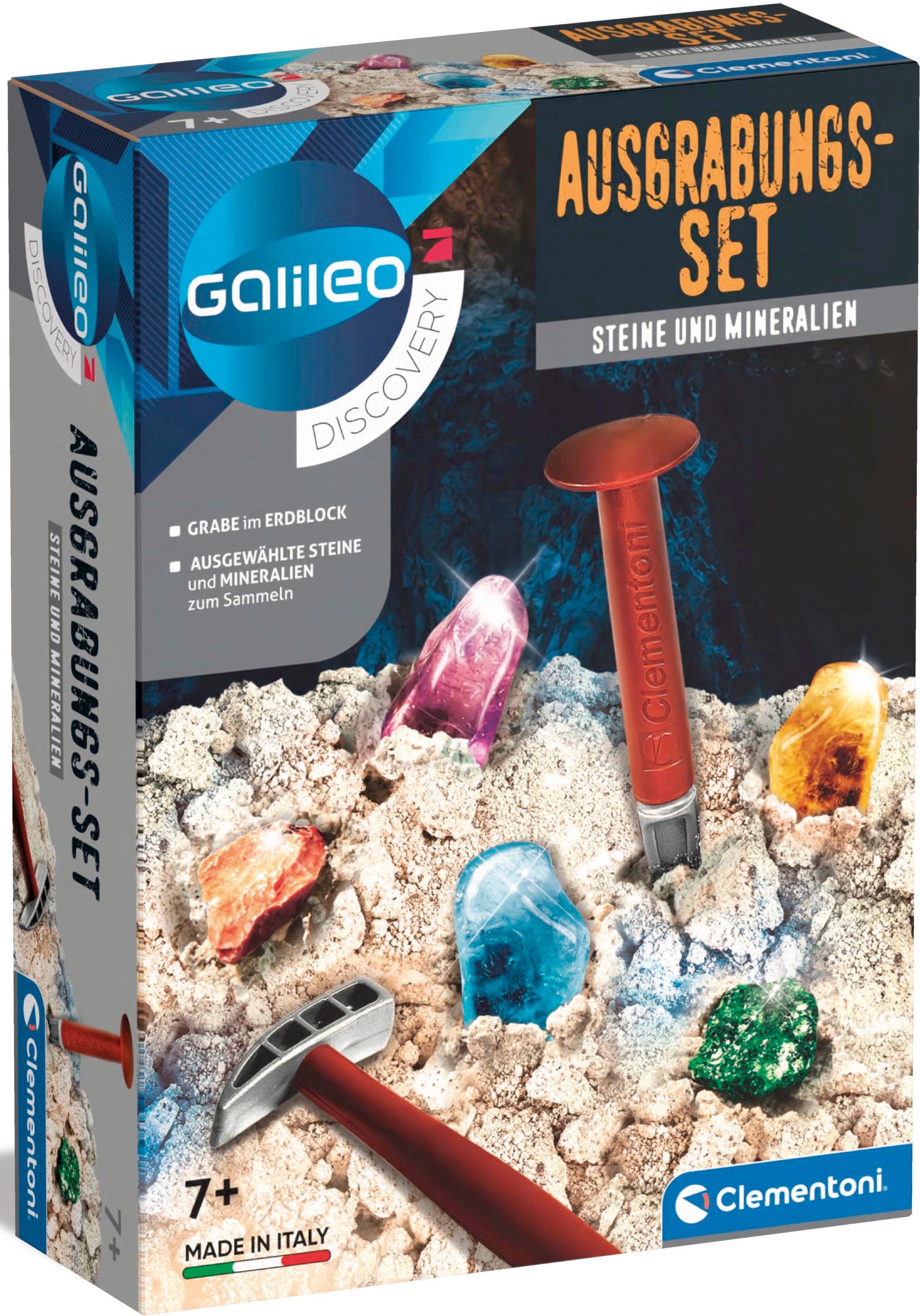 Clementoni® Experimentierkasten »Galileo, Ausgrabungs-Set Steine und Mineralien«, Made in Europe