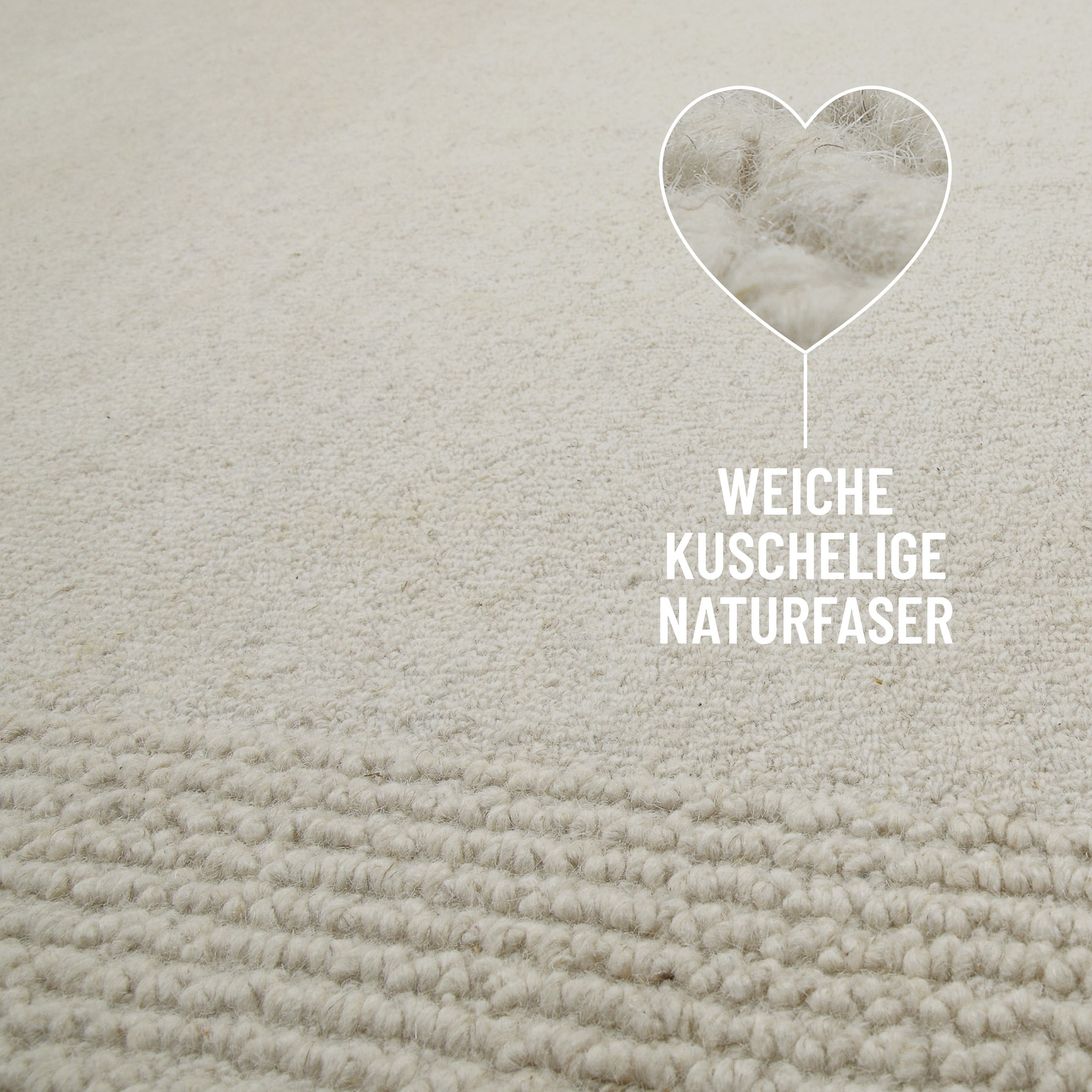 Wecon home Wollteppich »Hamptons TWENTYONE«, rund, 15 mm Höhe, Schurwolle, Kurzflor, Wohnzimmer, Schlafzimmer, elegant, Bordüre