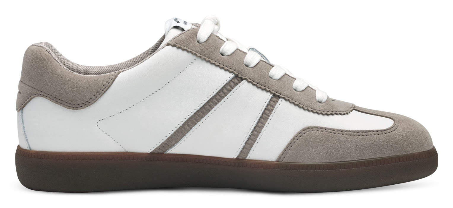 Plateausneaker TAMARIS, Damen, Gr. 37, weiß (sanftes weiß kombi), Leder, Lederimitat, kontrastfarbene Details, unifarben mit Farbeinsatz, Schuhe Plateausneaker, Freizeitschuh, Halbschuh, Schnürschuh mit gepolstertem Schaftrand, Topseller 3