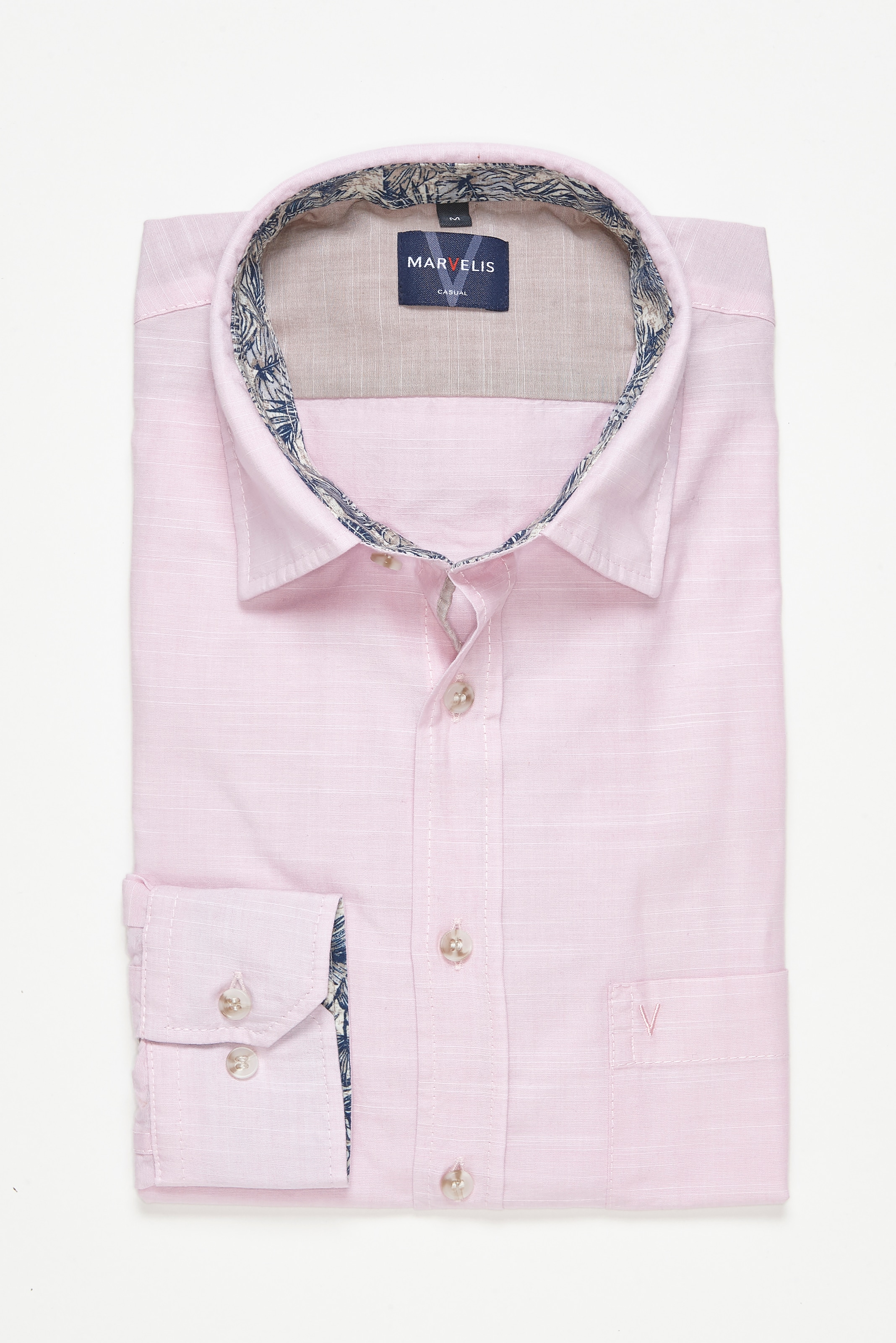 MARVELIS Langarmhemd in Leinen-Optik günstig online kaufen