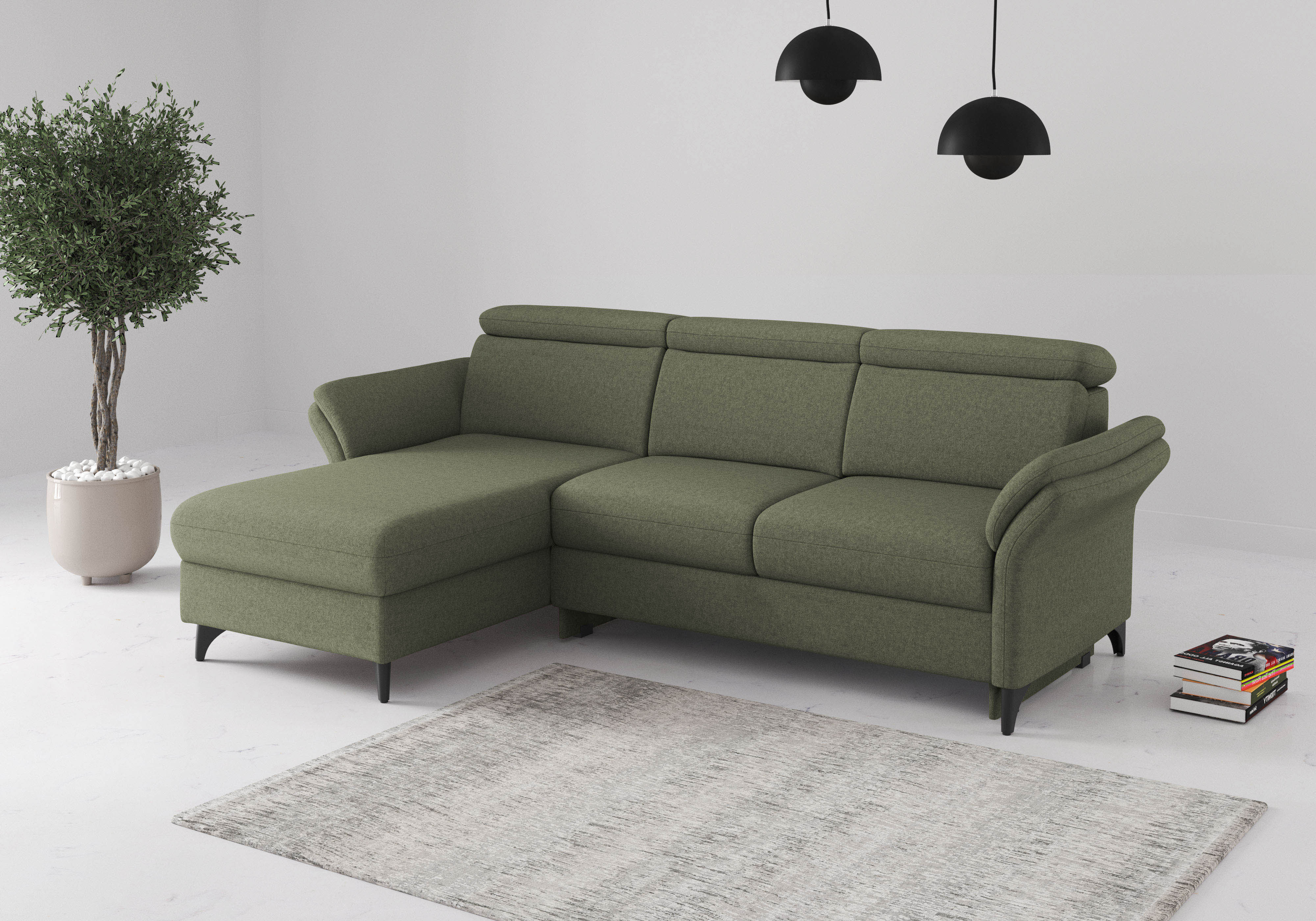 sit&more Ecksofa "Glendale, L-Form" inkl. Kopfteilverstellung, wahlweise mit Vorziehsitz und Bettkasten
