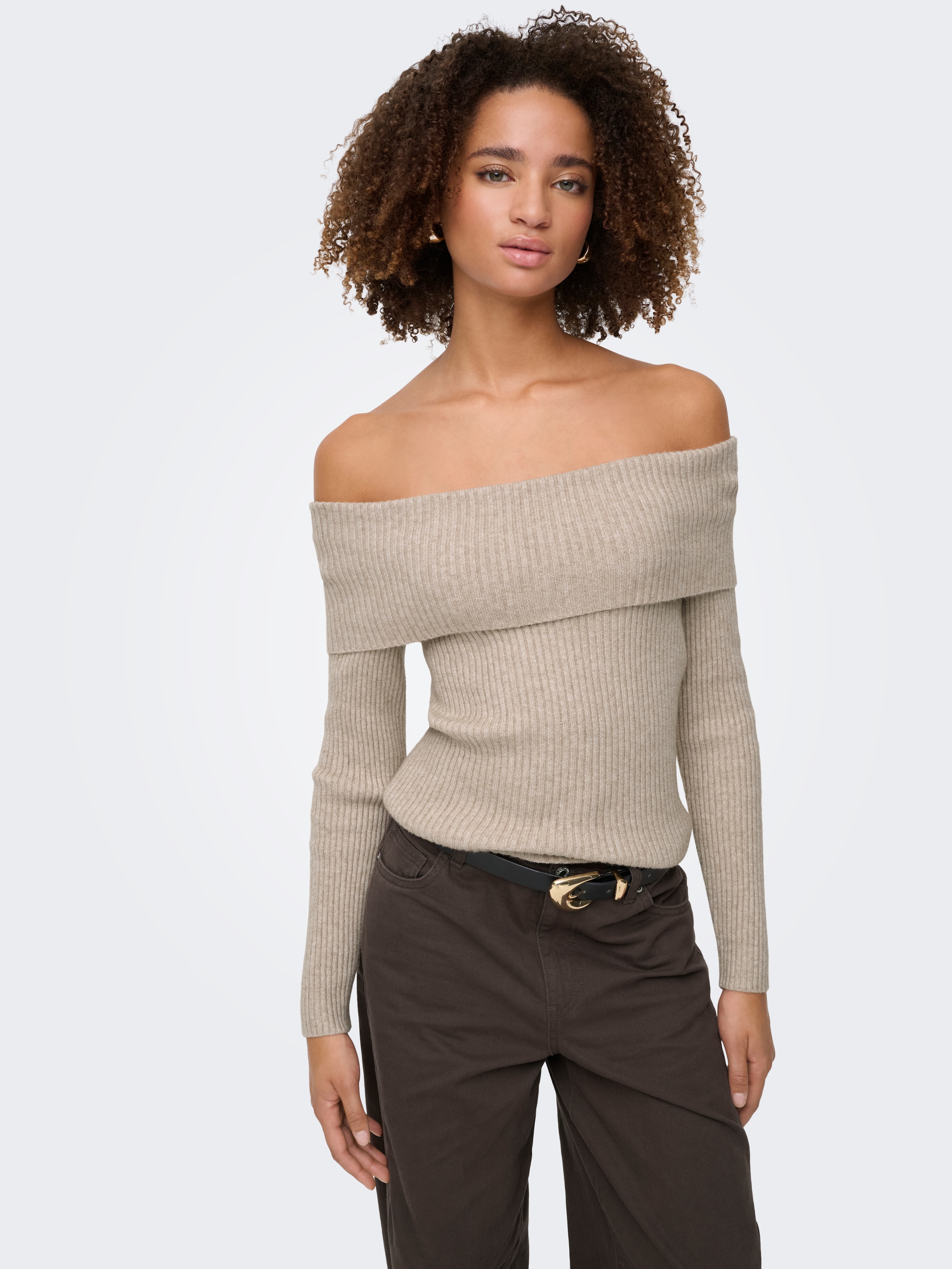 ONLY "ONLKATIA LIFE LS OFF SHOULDER KNT NOOS" Viskosemischung, regular fit