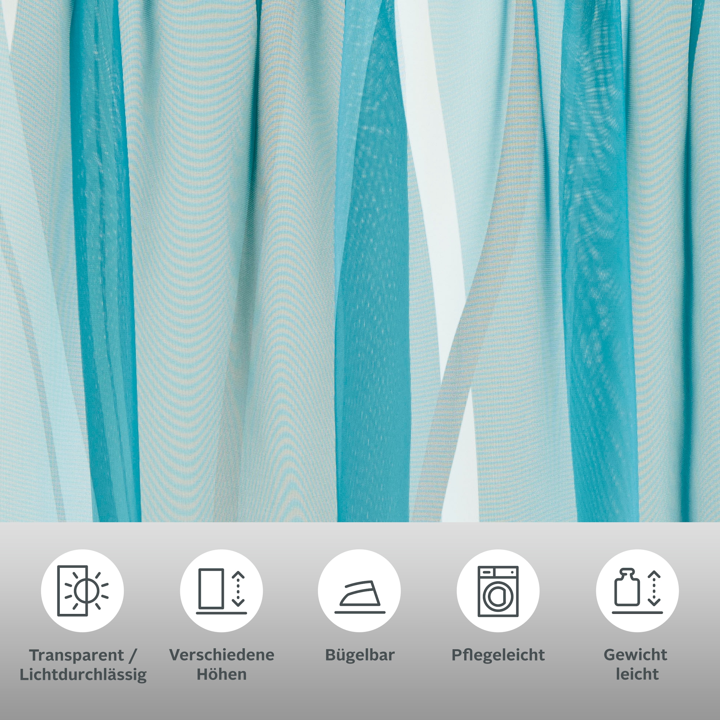 my home Gardine »Dimona«, (2 St.), 2er-Set, Voile, Polyester, Wellen