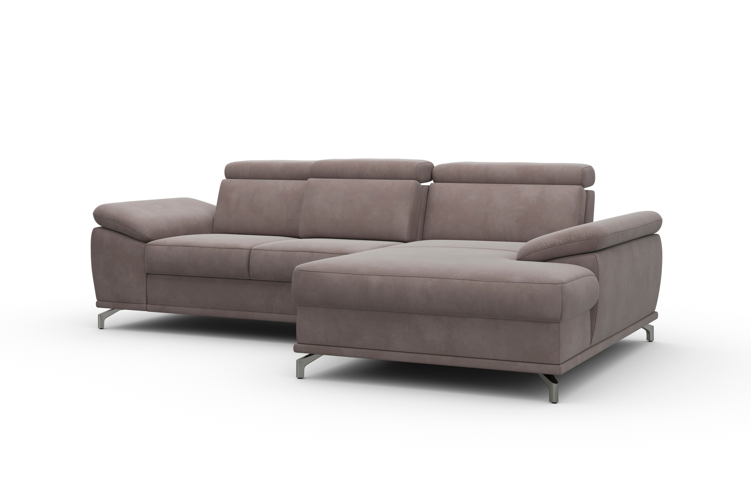 sit&more Ecksofa »Cabrio L-Form, mit Sitztiefenverstellung, Arm- und Kopfteilverstellung«, 2 Nierenkissen, Federkern, optional Bettfunktion und Stauraum