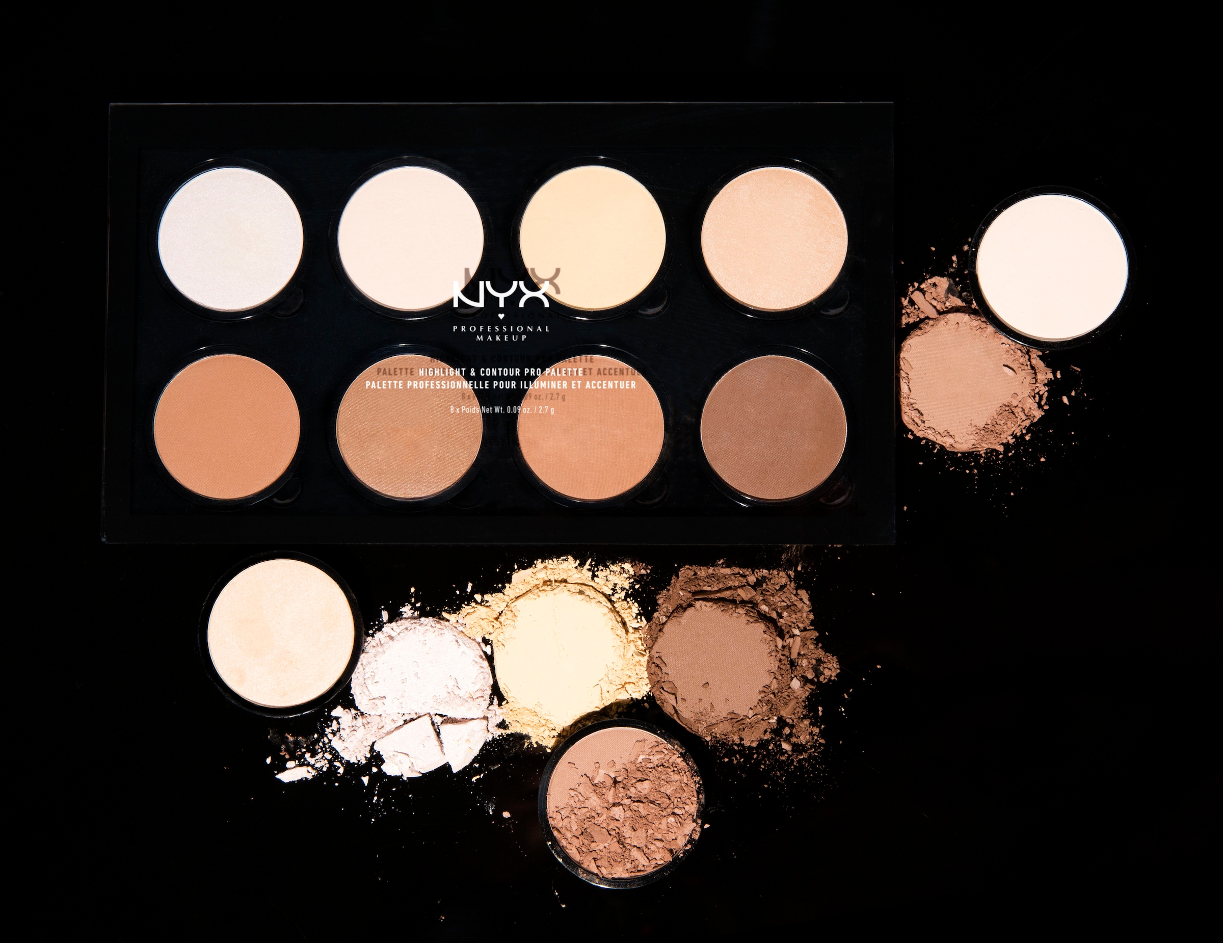 NYX Highlighter »NYX Professional Makeup Highlight & Contour Pro Palette«, mit einfacher Mischbarkeit