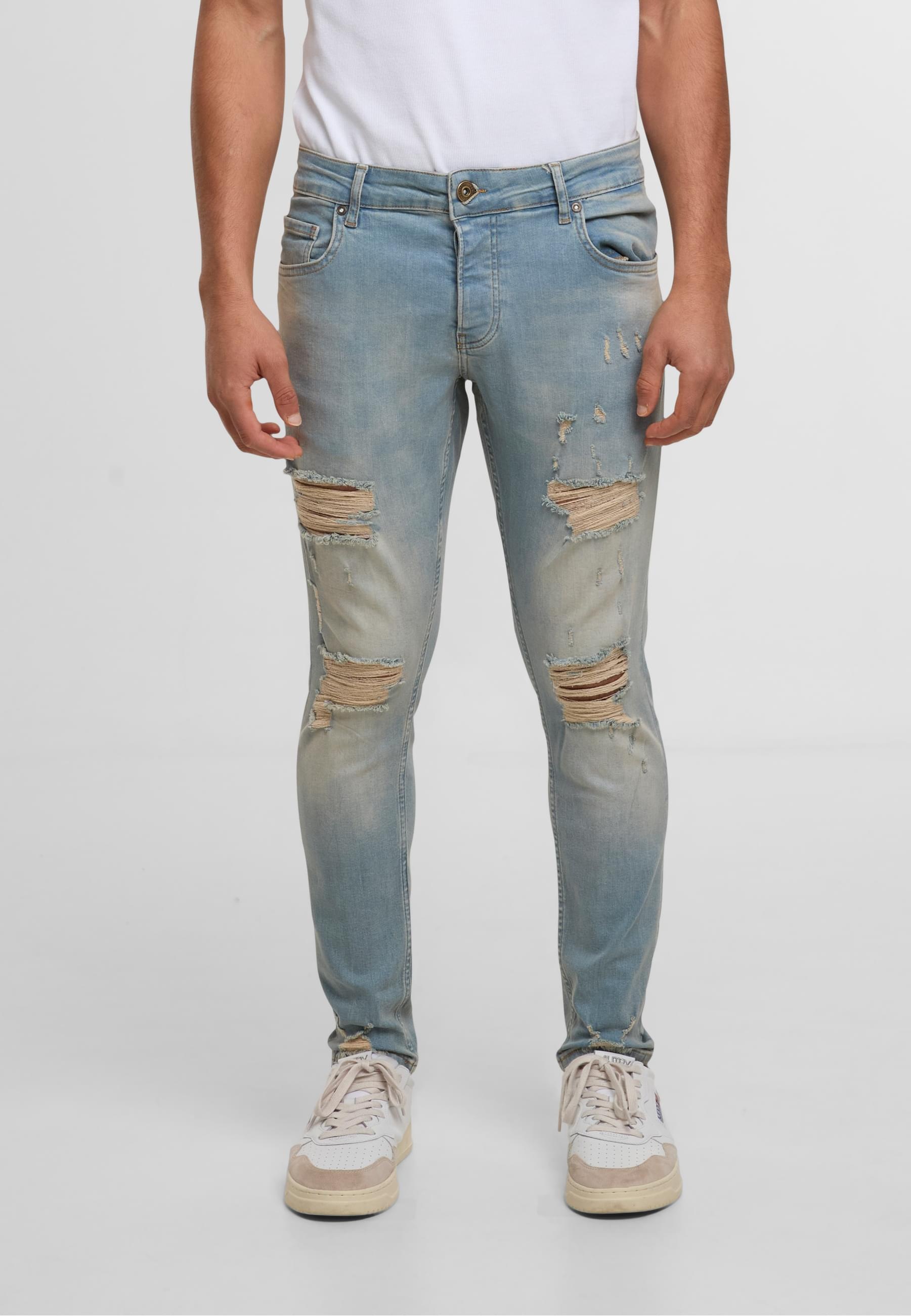 2Y Studios Bequeme Jeans »2Y Studios Herren 2Y Destroyed Cropped Skinny Fit Denim«, (1 tlg.)