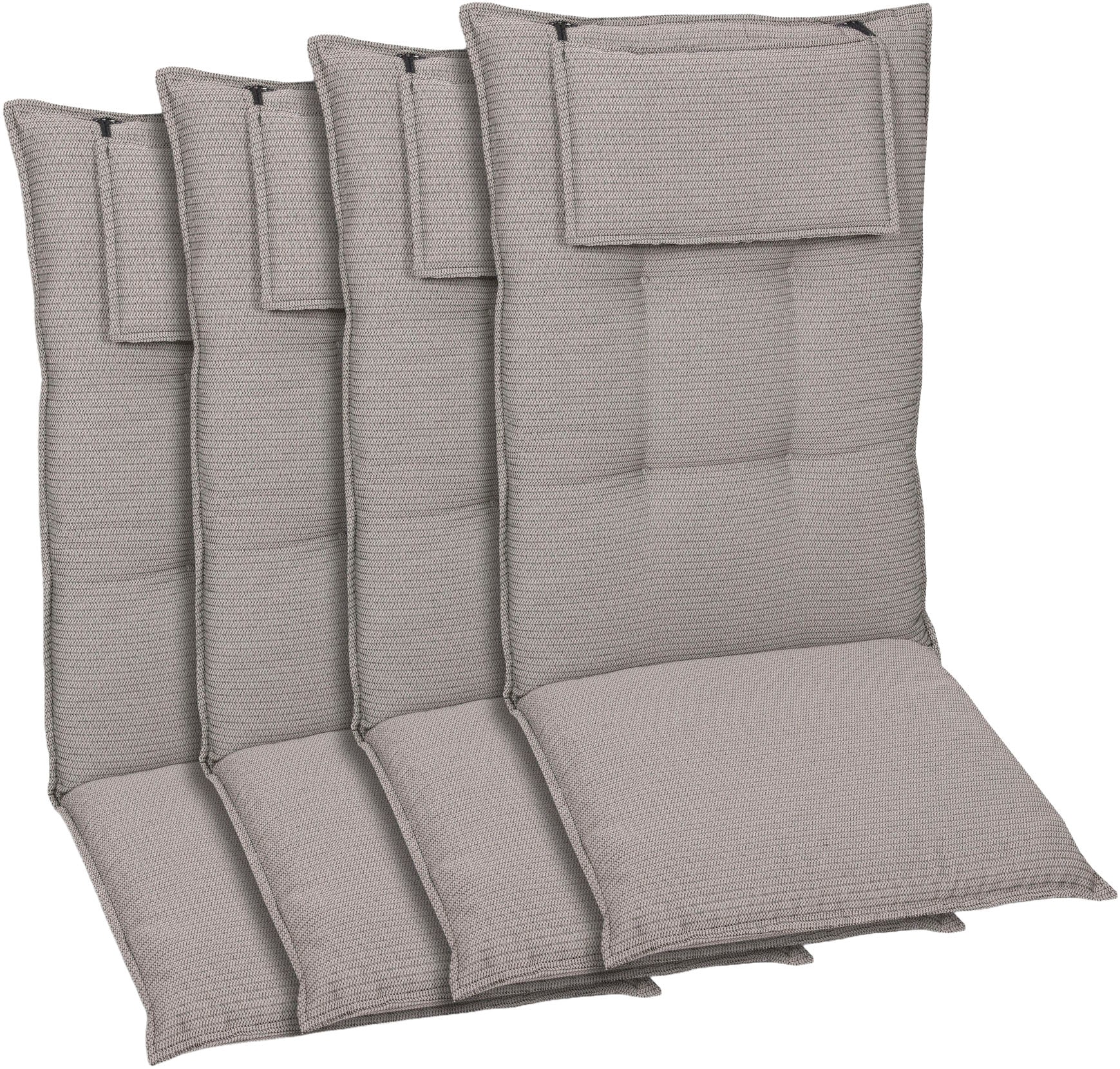 Hochlehnerauflage KONIFERA, grau, B:50cm H:7cm T:120cm, Polyester, Polsterauflagen, Struktur uni grau - Maße BxLxH ca.: 50 cm x 120 cm x 7 cm