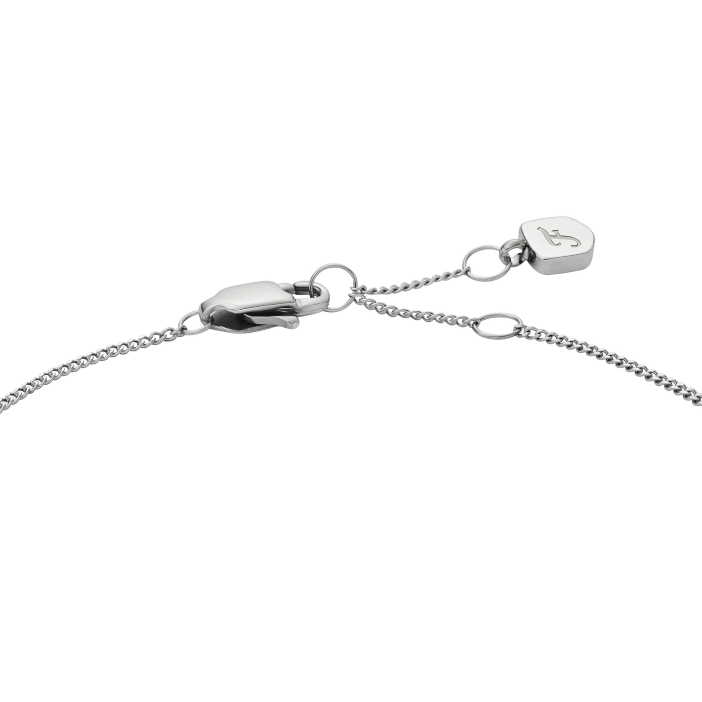 Armband FOSSIL "Schmuck Geschenk Edelstahl JEWELRY", weiß (edelstahlfarben, kristallweiß, kristallweiß), Armbänder, Damen, 19cm, Edelstahl Perlen, Edelstahl, Perlen, Armband, mit Glasstein - mit Perlmutt 5