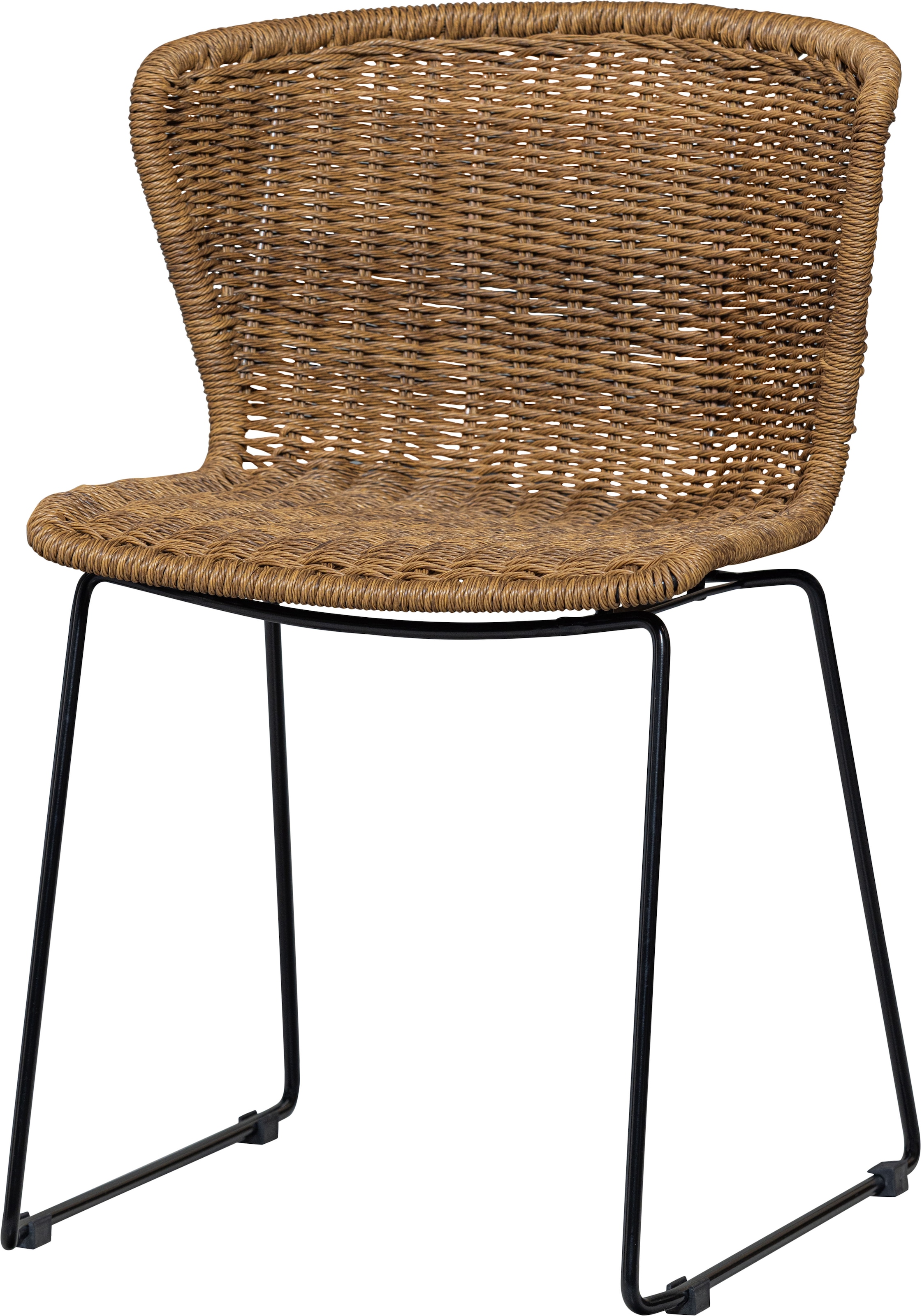 WOOOD Esszimmerstuhl "Wings geflochtenes PE-Rattan auf Stahlgestell, H 78 x B 55 x T 54 cm" () (Set of 2)Tragkraft 110 kg, Outdoor-Beschichtung, fertig montiert