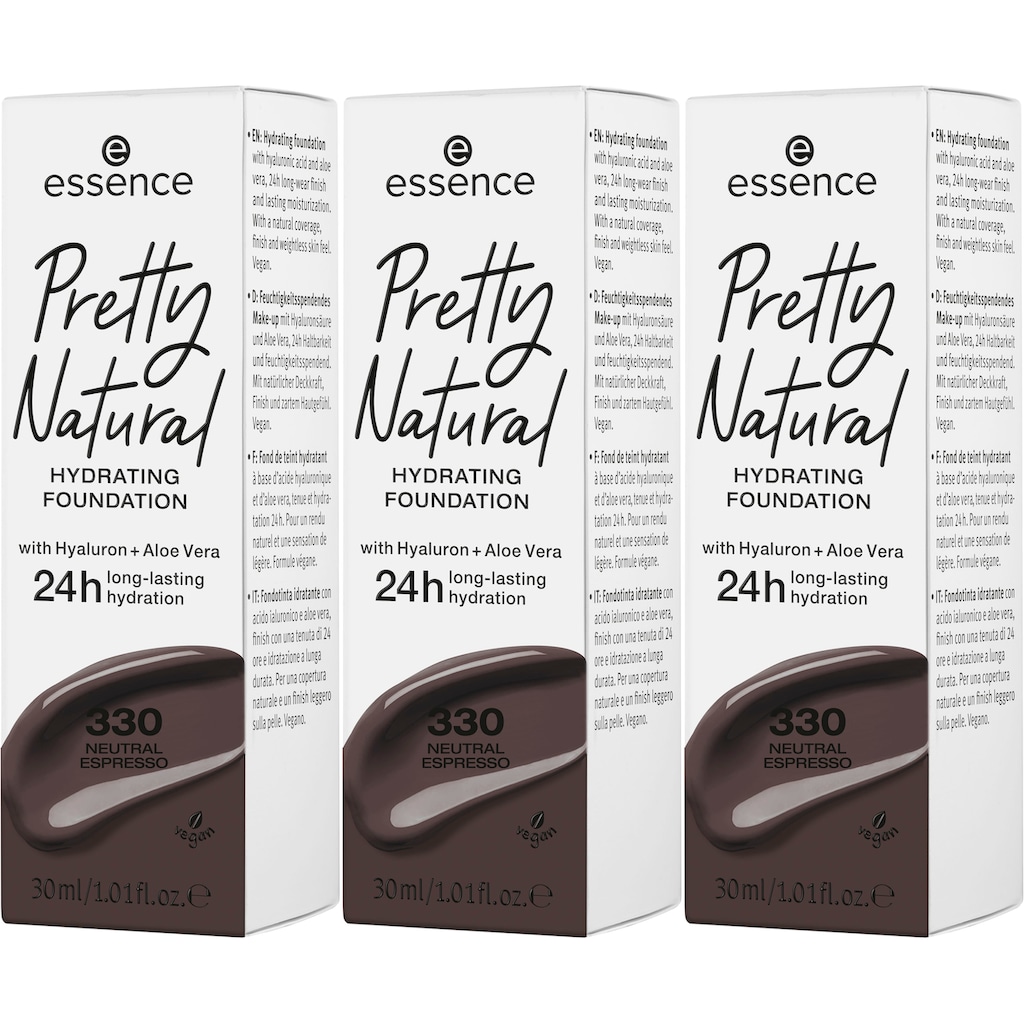 Essence Foundation »Pretty Natural HYDRATING«, (Set, 3 tlg.)