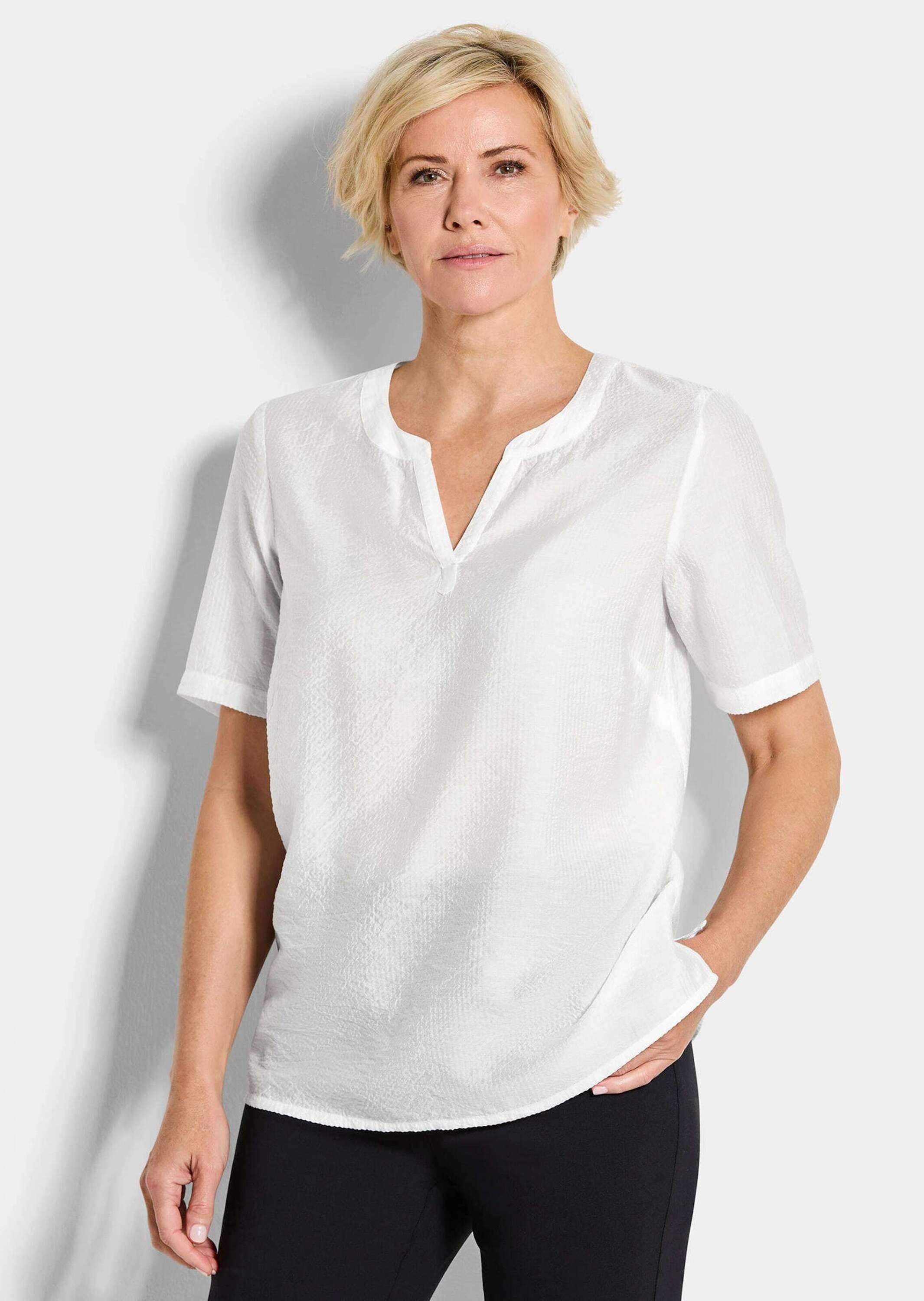 Thumbnail - GOLDNER Schlupfbluse "Blusenshirt mit feiner Streifenstruktur" figurschmeichelende Schnittführung