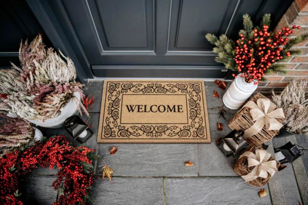 HANSE Home Fußmatte »Kokos United Welcome, Türmatte«, rechteckig, 15 mm Höhe, Kokos, Schmutzfangmatte, Outdoor, Rutschfest, Innen, Kokosmatte, Flur