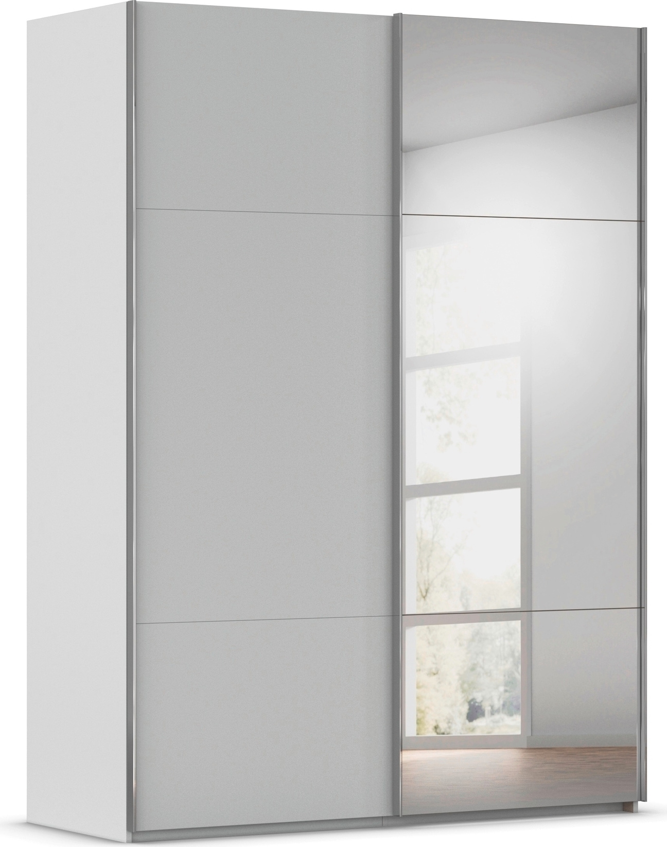 rauch Schwebetürenschrank "Kleiderschrank Schrank Garderobe Schlafzimmerschrank CONTIDO" 3 verschiedene Ausstattungen BASIC/CLASSIC/PREMIUM (inkl. SOFT-CLOSE), aus hochwertigem Material in 6 Breiten 2 Griff-Farben MADE IN GERMANY