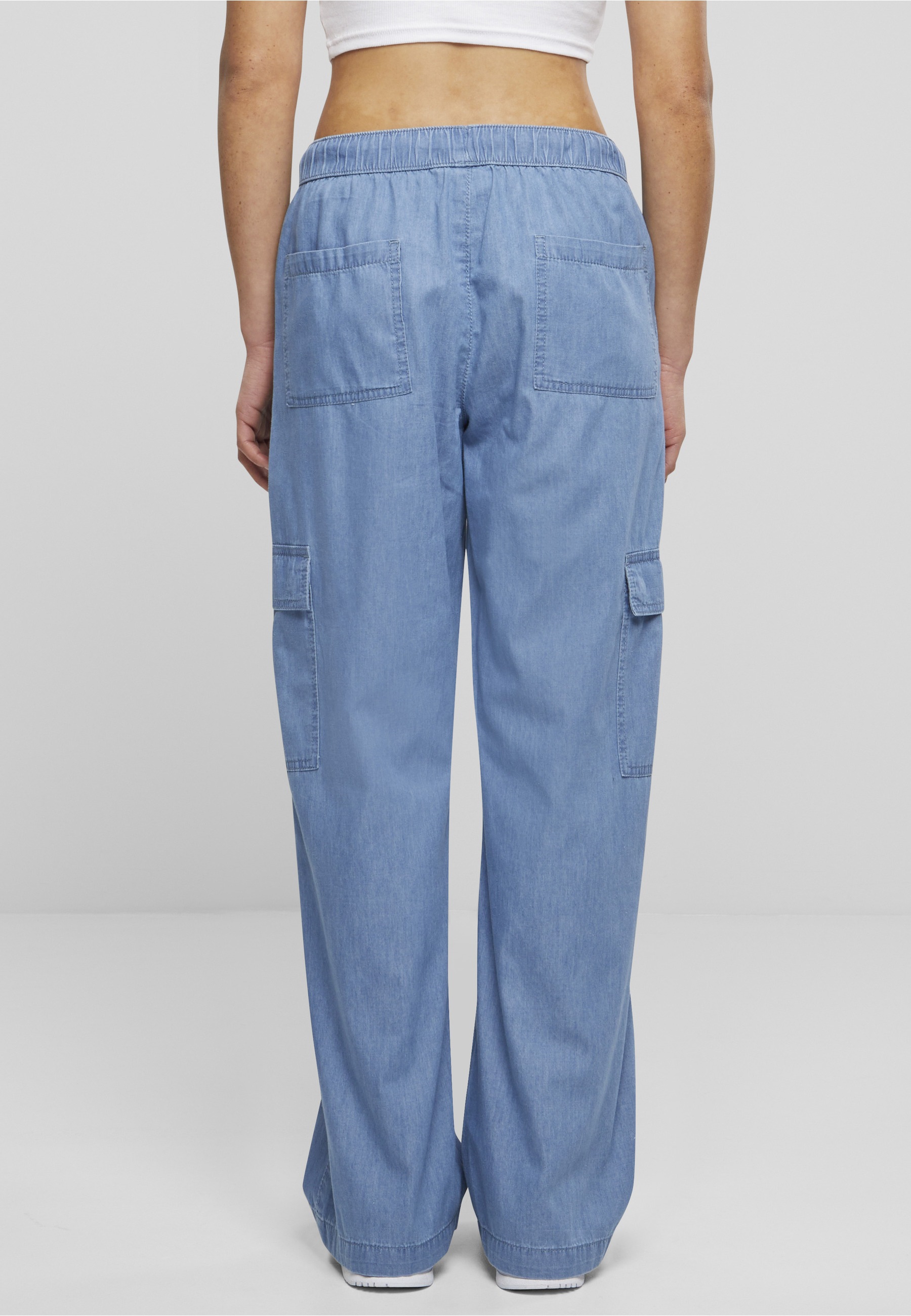 URBAN CLASSICS Cargohose »Urban Classics Damen Ladies Light Denim Cargo Pants«