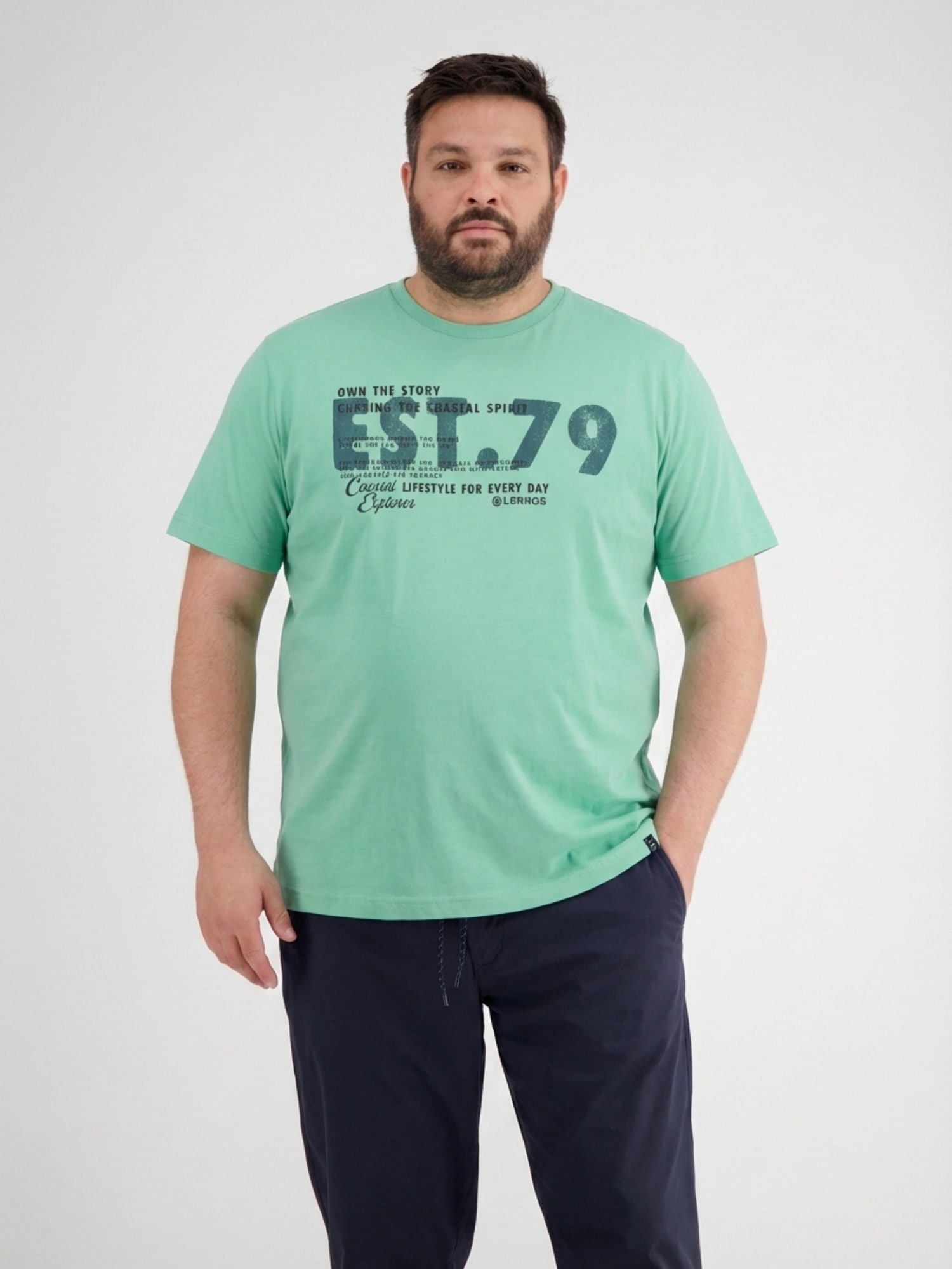 LERROS 1100000002199 "T-Shirt mit Brustprint, Grosse Grössen"