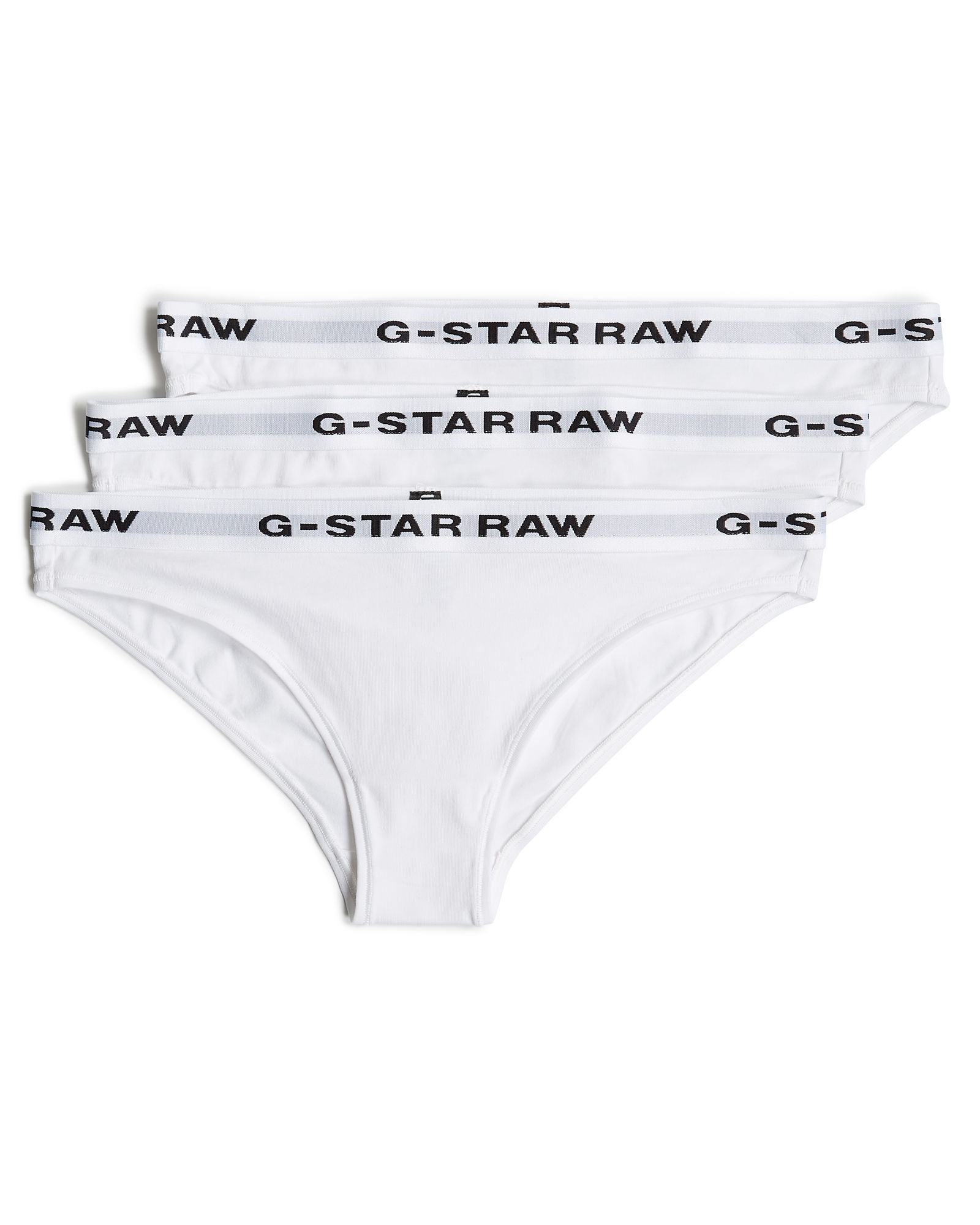 G-STAR Damen Slip "Slips 3 Pack", Gr. Mweiß, weiß, weiß, Obermaterial: 95% Baumwolle, 5% Elasthan, Unterhosen