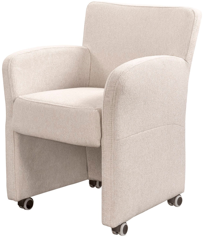 exxpo - sofa fashion Sessel "Cortado, Loungesessel auf Rollen, schmale Armlehnen, bequem" hohe Bodenfreiheit, schöne Detailverarbeitung