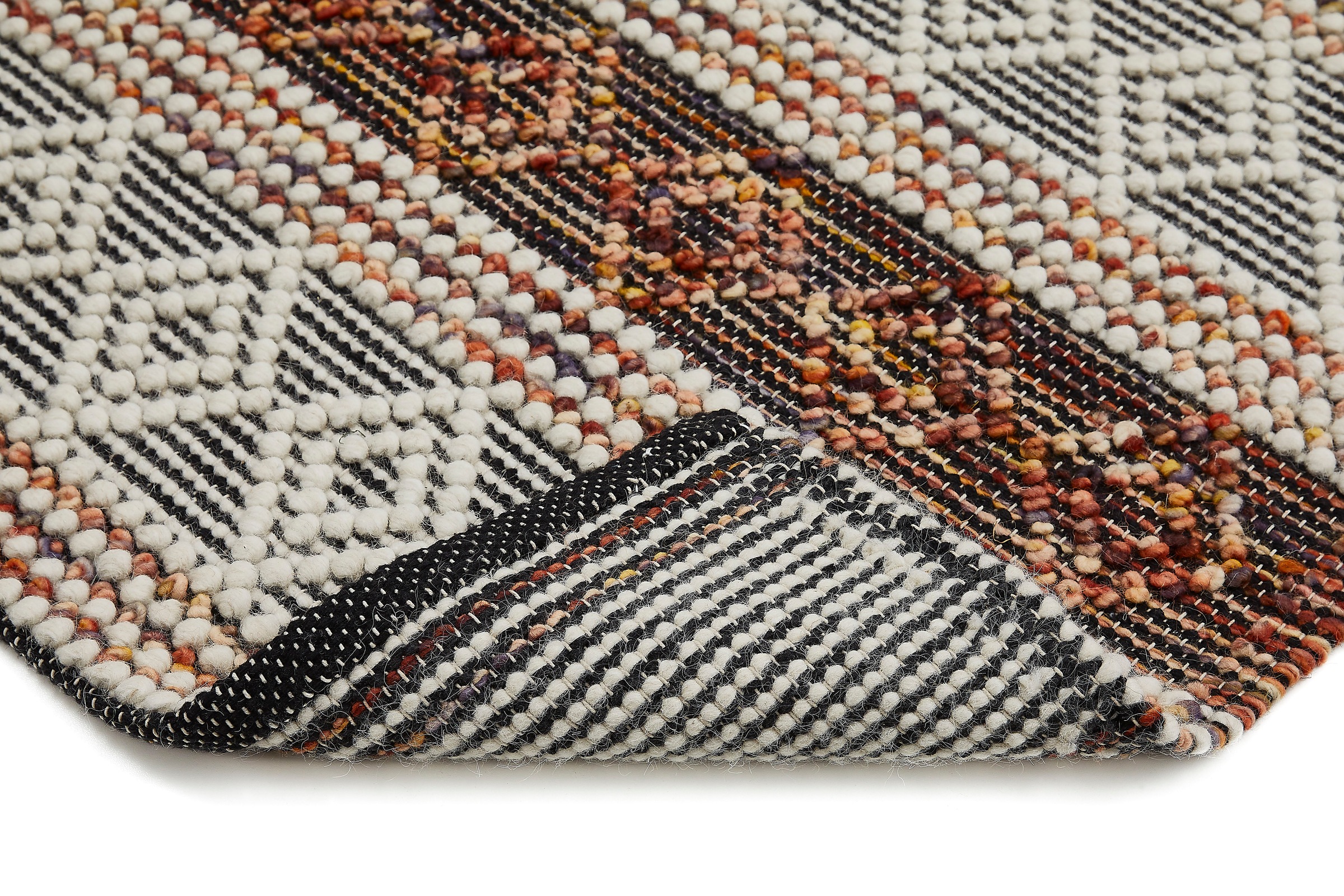 LUXOR living Wollteppich »Aalborg«, rechteckig, 10 mm Höhe, Handweb Teppich, reine Wolle, handgewebt, Rauten Design
