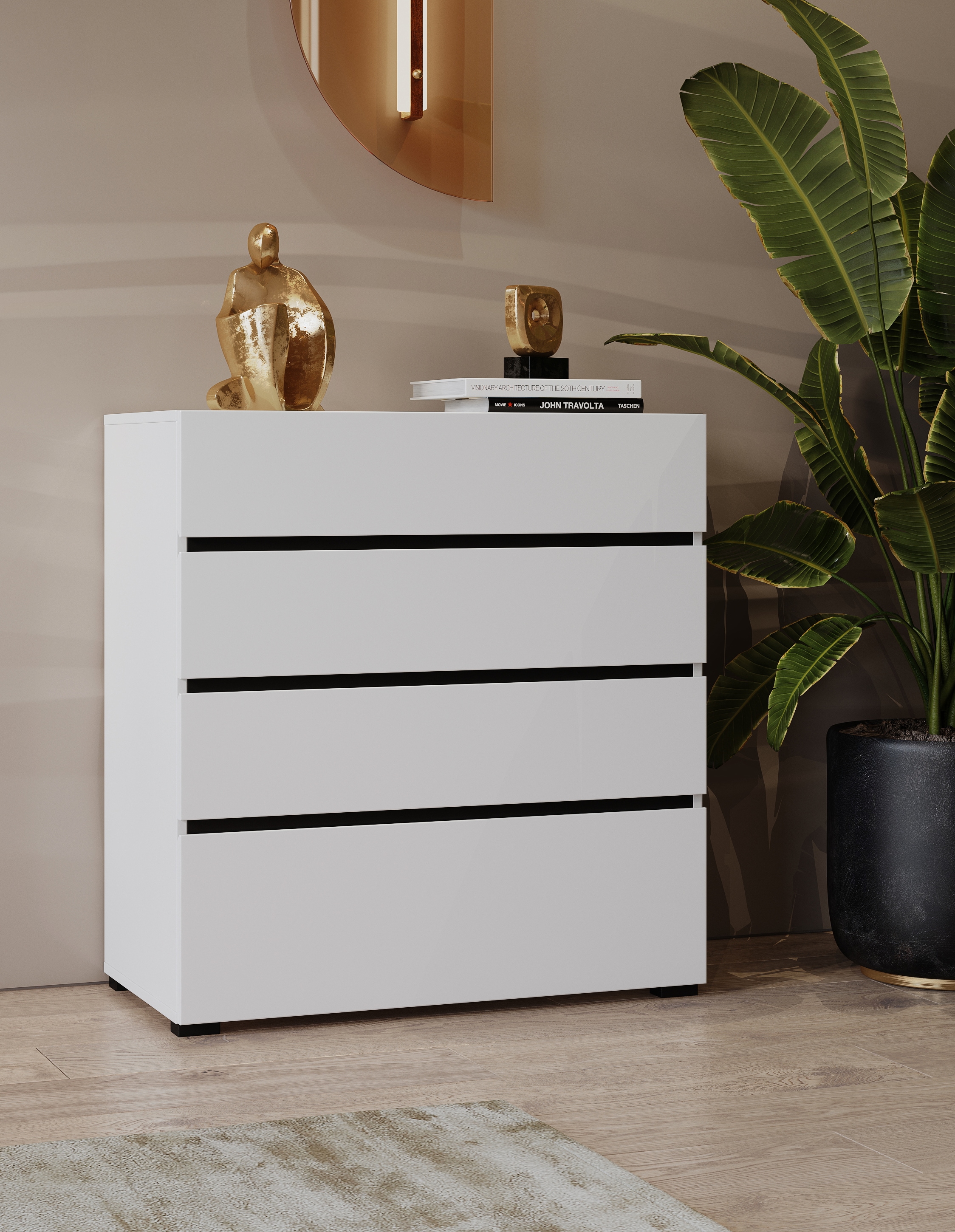Home affaire Schubkastenkommode "Cross, moderne grifflose Kommode, 80x40x85 günstig online kaufen