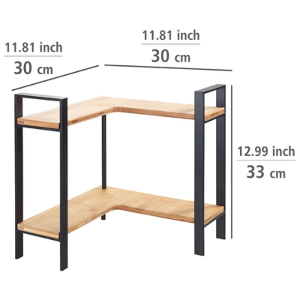 WENKO Küchenregal »Lou«, (1 St.), für die Ecke, Metall/Bambus