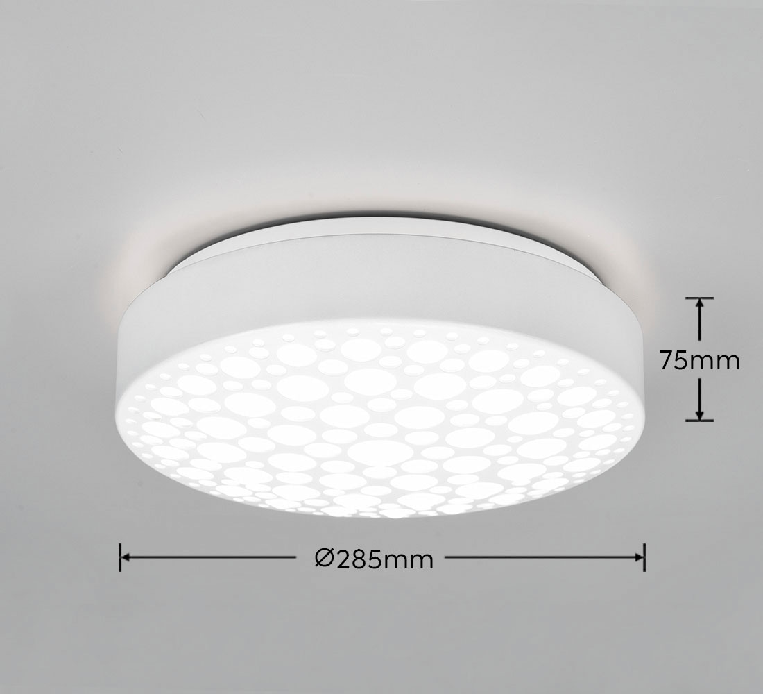 TRIO Leuchten LED Deckenleuchte »Chizu«, 1 flammig, Leuchtmittel LED-Board | LED fest integriert, 11 W / 4000K neutralweiß, Schirm in Punkt-/Blasenoptik, nicht dimmbar