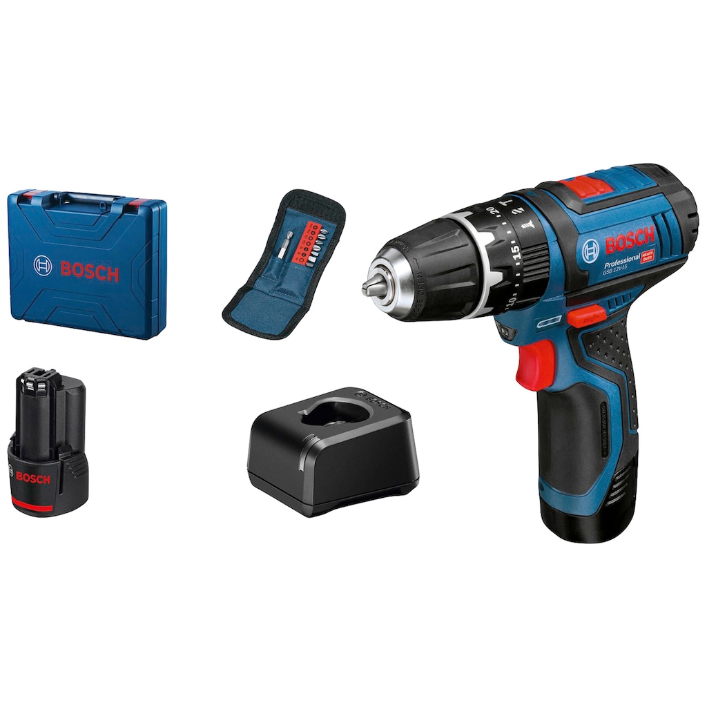 Bosch Professional Akku-Schlagbohrschrauber »GSB 12C-15 Professional«, (Set)